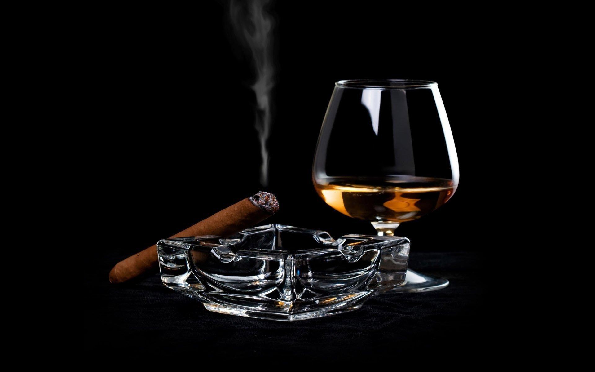 1920x1200 drink, Cognac, Cigars Wallpaper HD / Desktop and Mobile Background