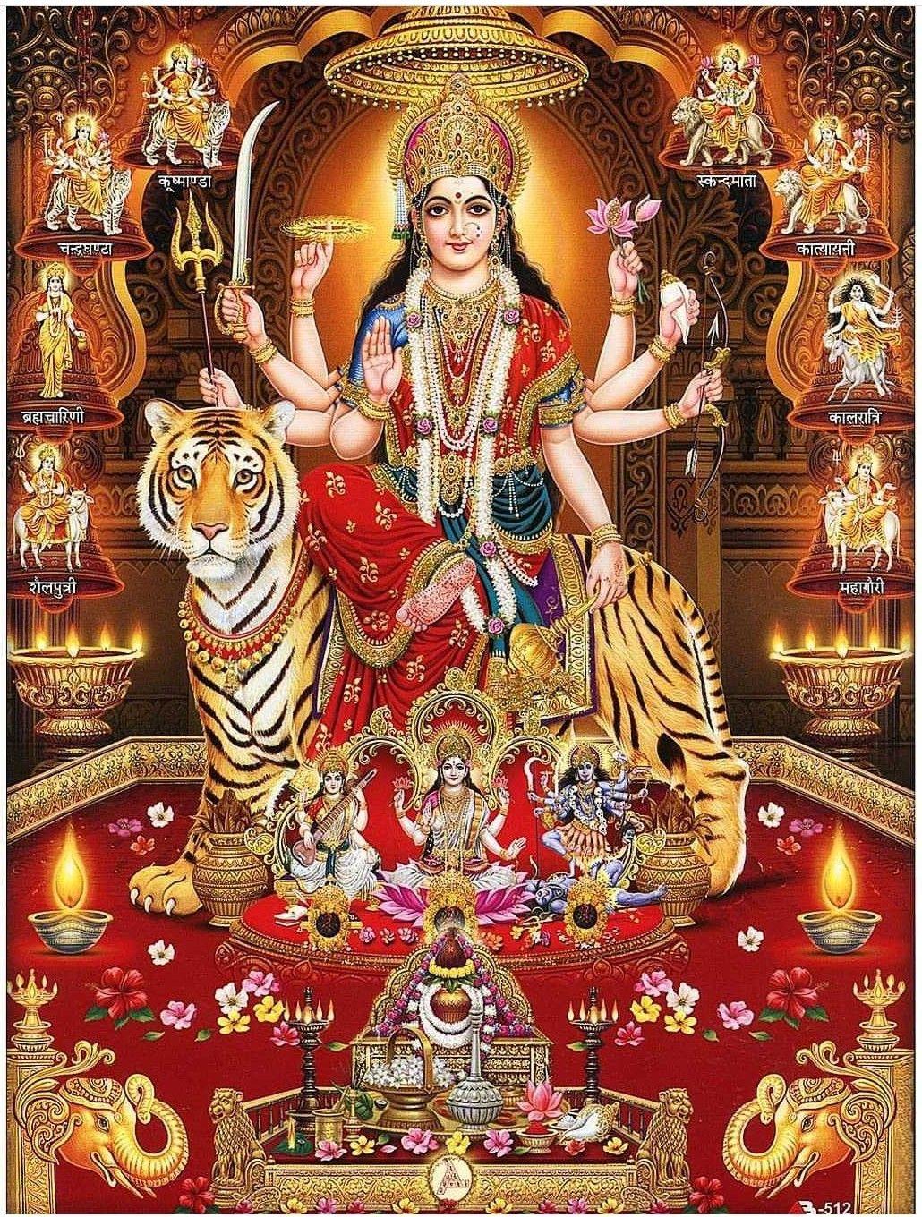 1030x1360 vaishno devi wallpaper, art, place of worship, tapestry, mythology, guru, shrine