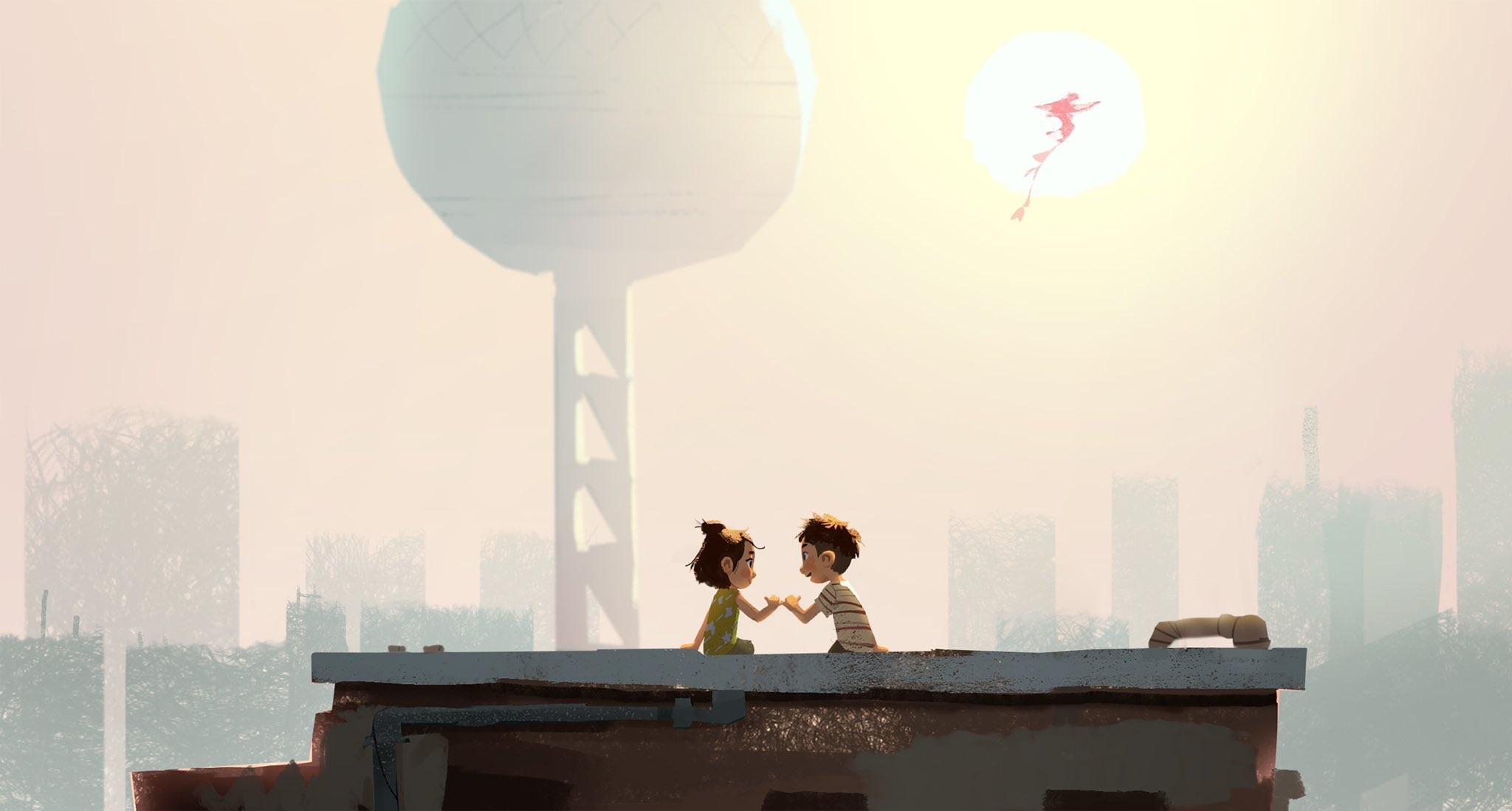 2048x1098 Wish Dragon Din and Li Na Concept Art