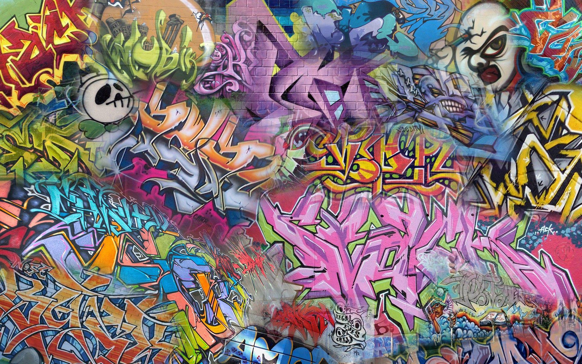 Psychedelic Graffiti Art Wallpaper Mural | Hovia