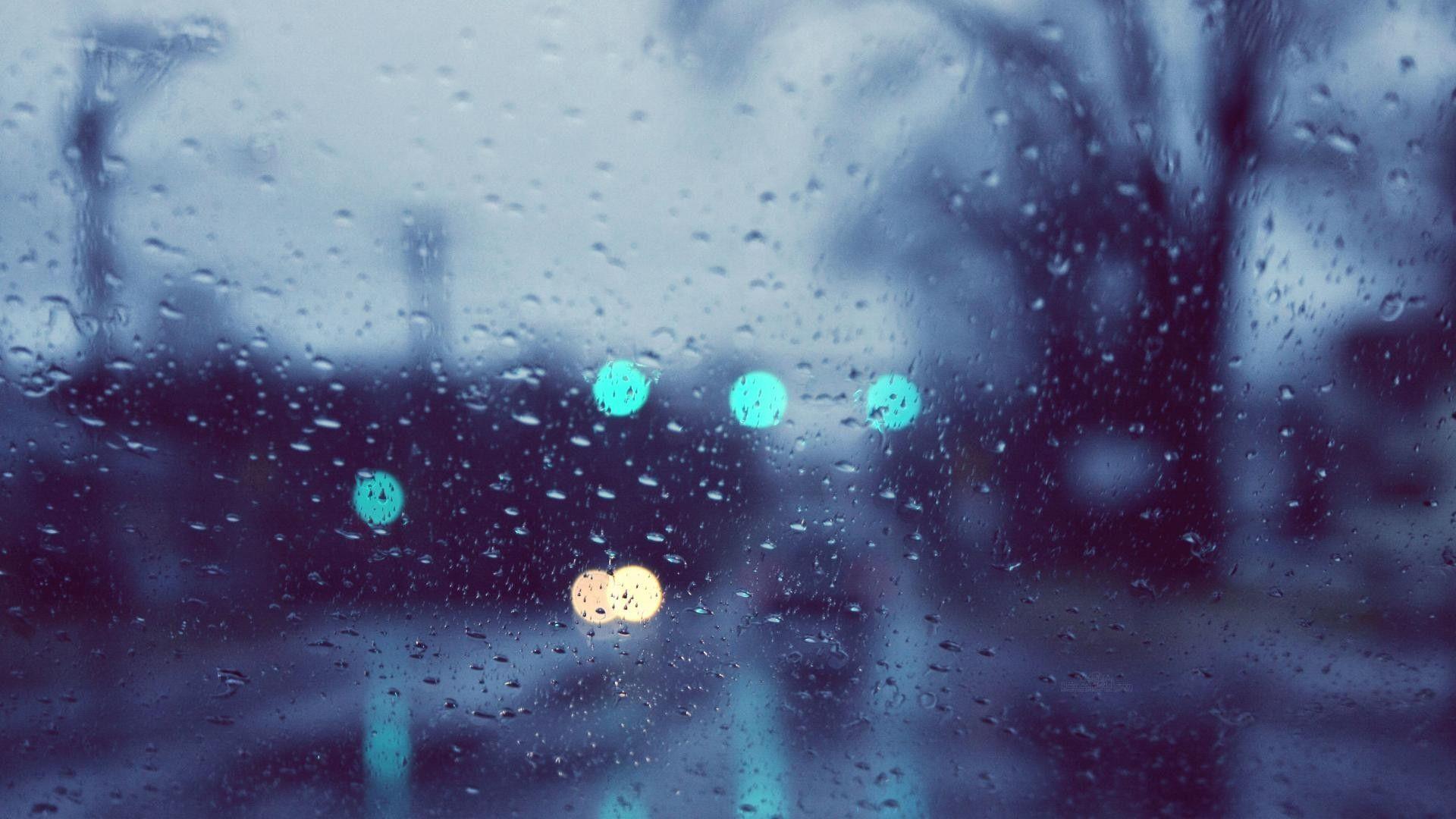 raining window background