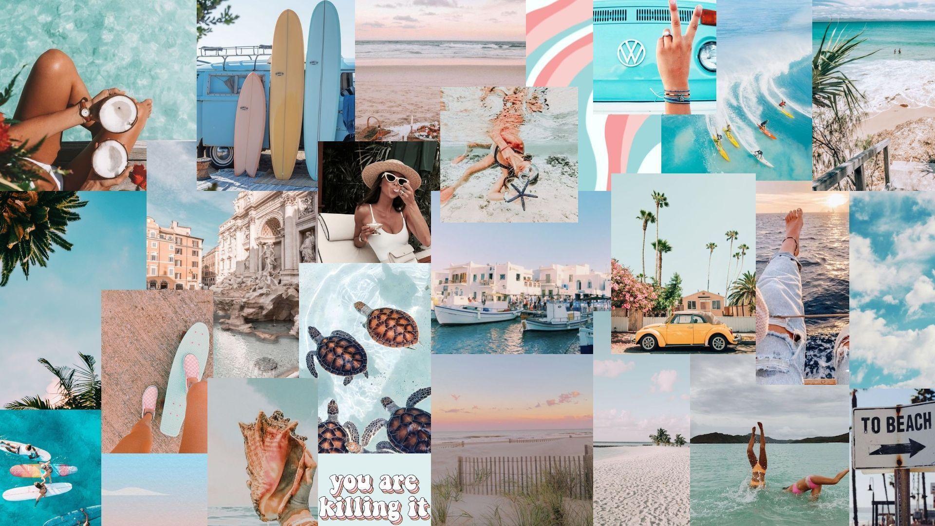 1920x1080 Summer Collage Aesthetic Desktop Wallpaper