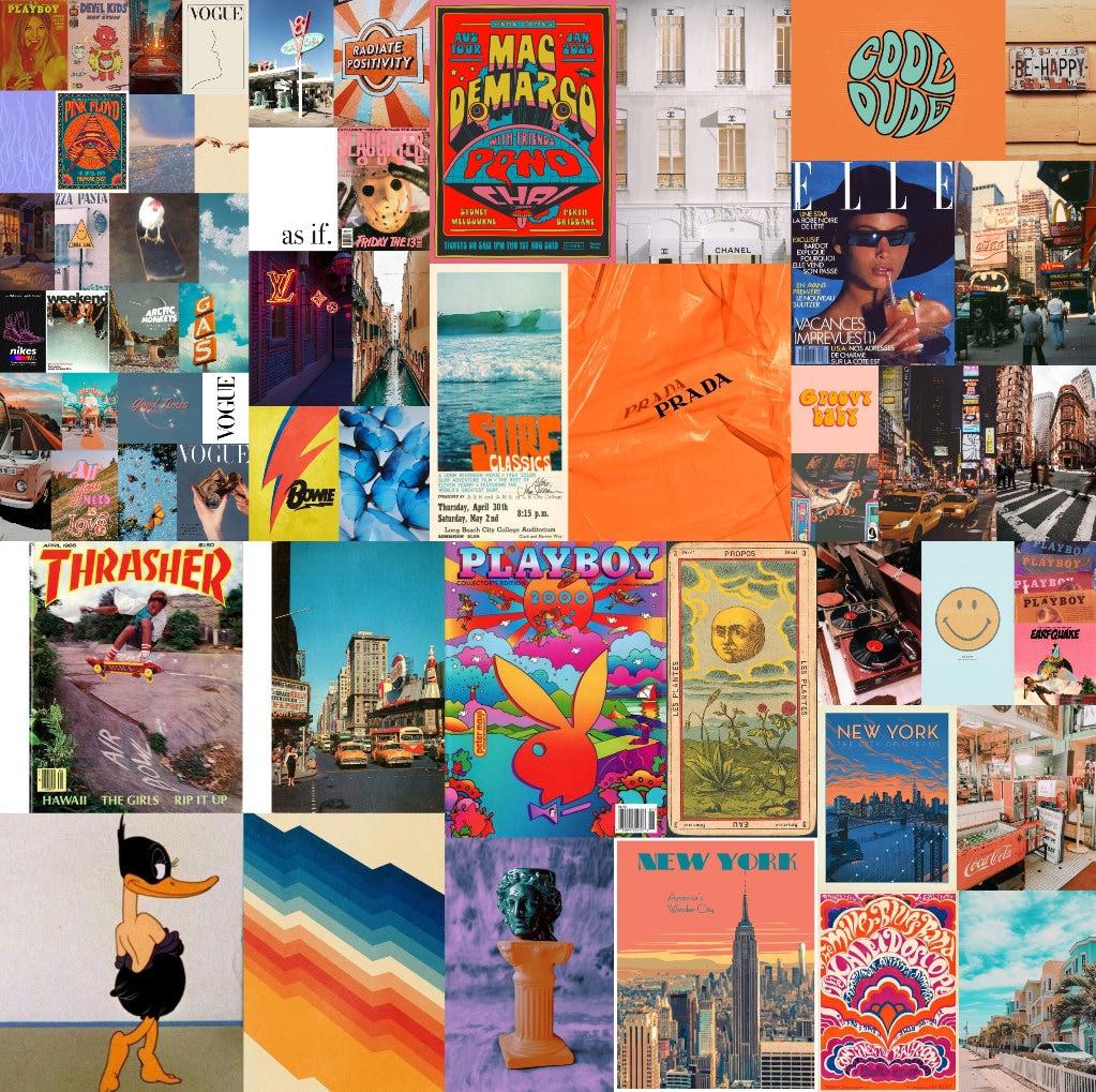 1023x1019 Pics Boujee 90's Retro Aesthetic Wall Collage Kit