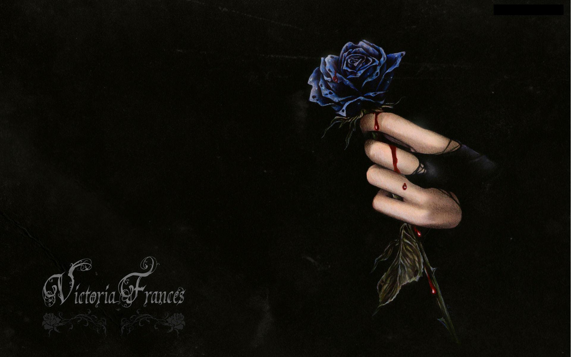 1920x1200 Dark horror fantasy gothic vampire blood flowers wallpaperx1200