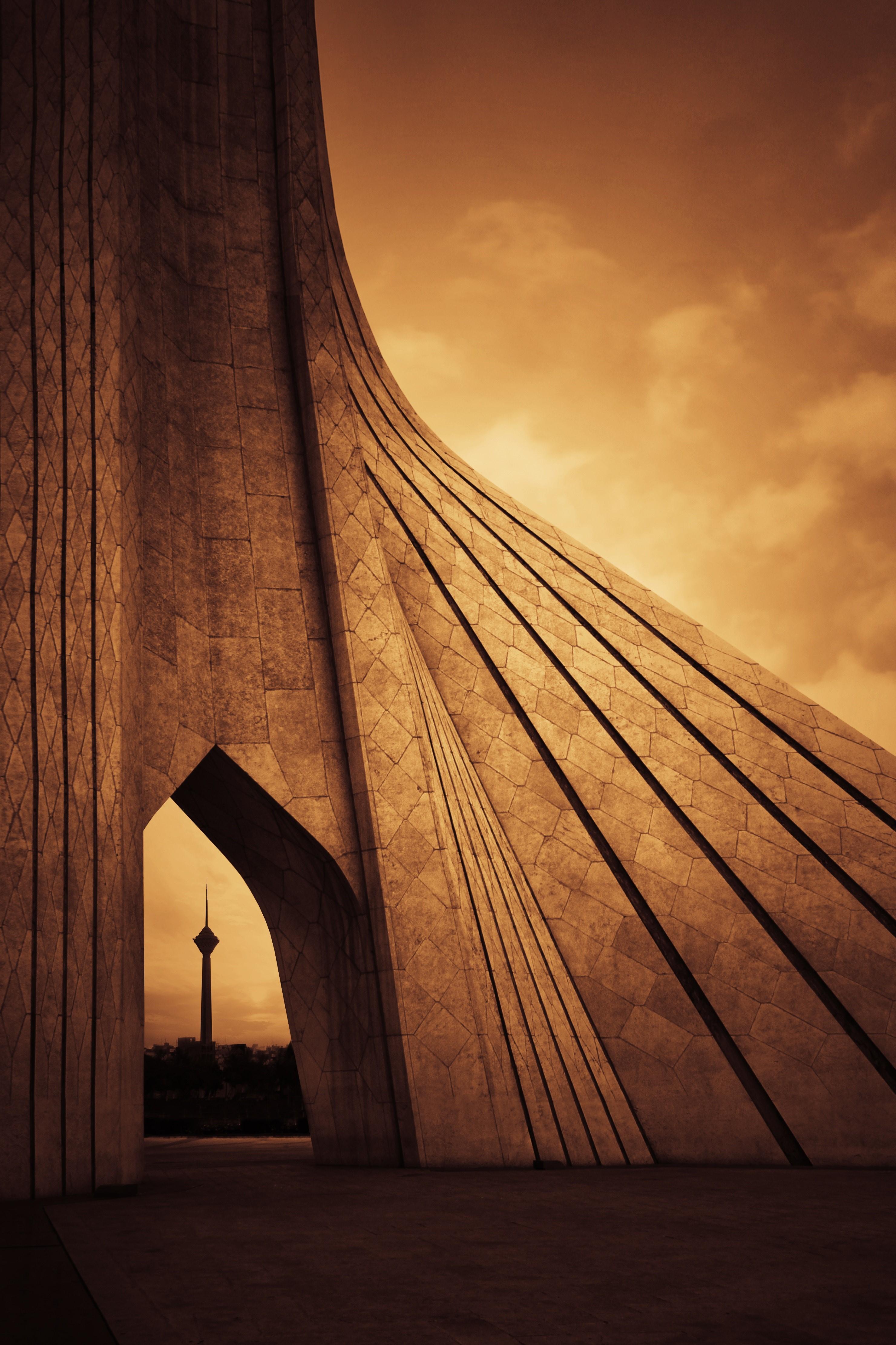 2961x4442 Iran, brown, tower, arch, Tehran, architecture. Mocah HD Wallpaper