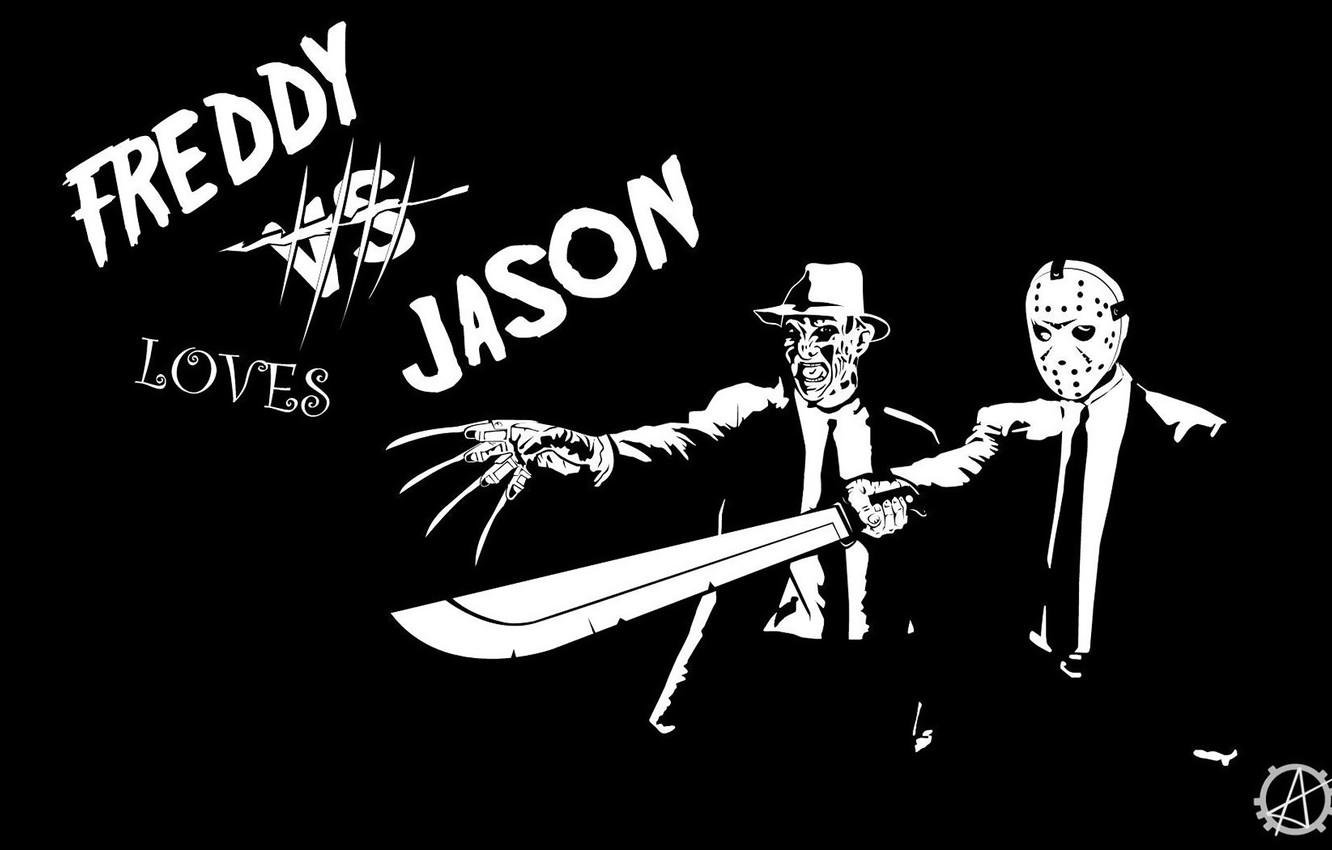 1332x850 Wallpaper hat, claws, parody, Jason Voorhees, knives, Freddy Krueger, A nightmare on elm street, machete, Freddy Krueger, Pulp Fiction, A Nightmare on Elm Street, Jason Voorhees, Pulp Fiction, Freddy vs Jason, Friday
