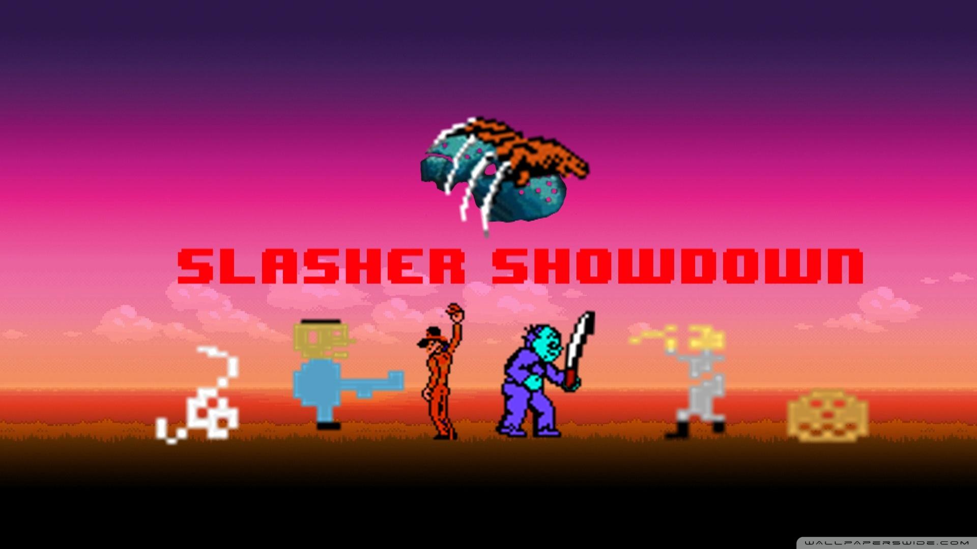 1920x1080 Slasher Showdown Freddy vs. Jason vs. Leatherface vs. Michael Ultra HD Desktop Background Wallpaper for 4K UHD TV