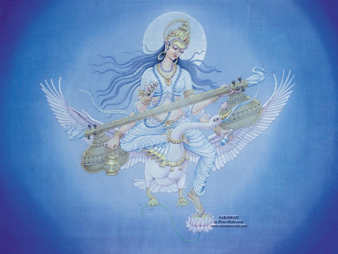 1152x864 Free Desktop Wallpaper Hindu Goddesses Lakshmi, Saraswati, Durga
