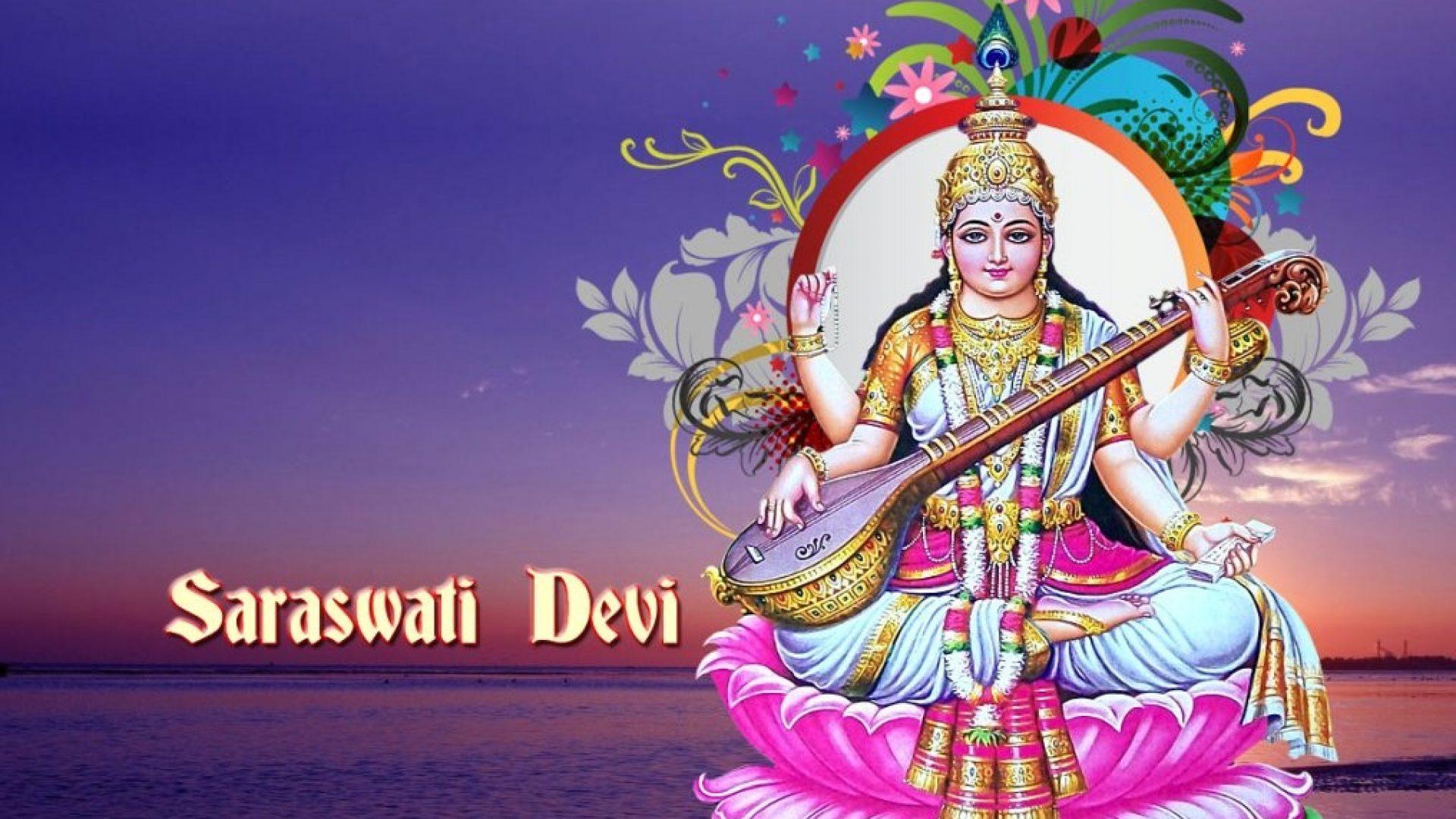 1920x1080 Saraswati Devi Wallpaper