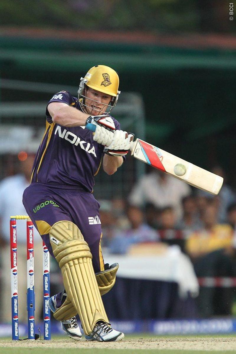 800x1200 Eoin Morgan makes another boundary during match 17 of the Pepsi Indian Premier League between The Kolkata Knight Riders and the Sunrisers Hyderabad held at the Eden Gardens Stadium in Kolkata on