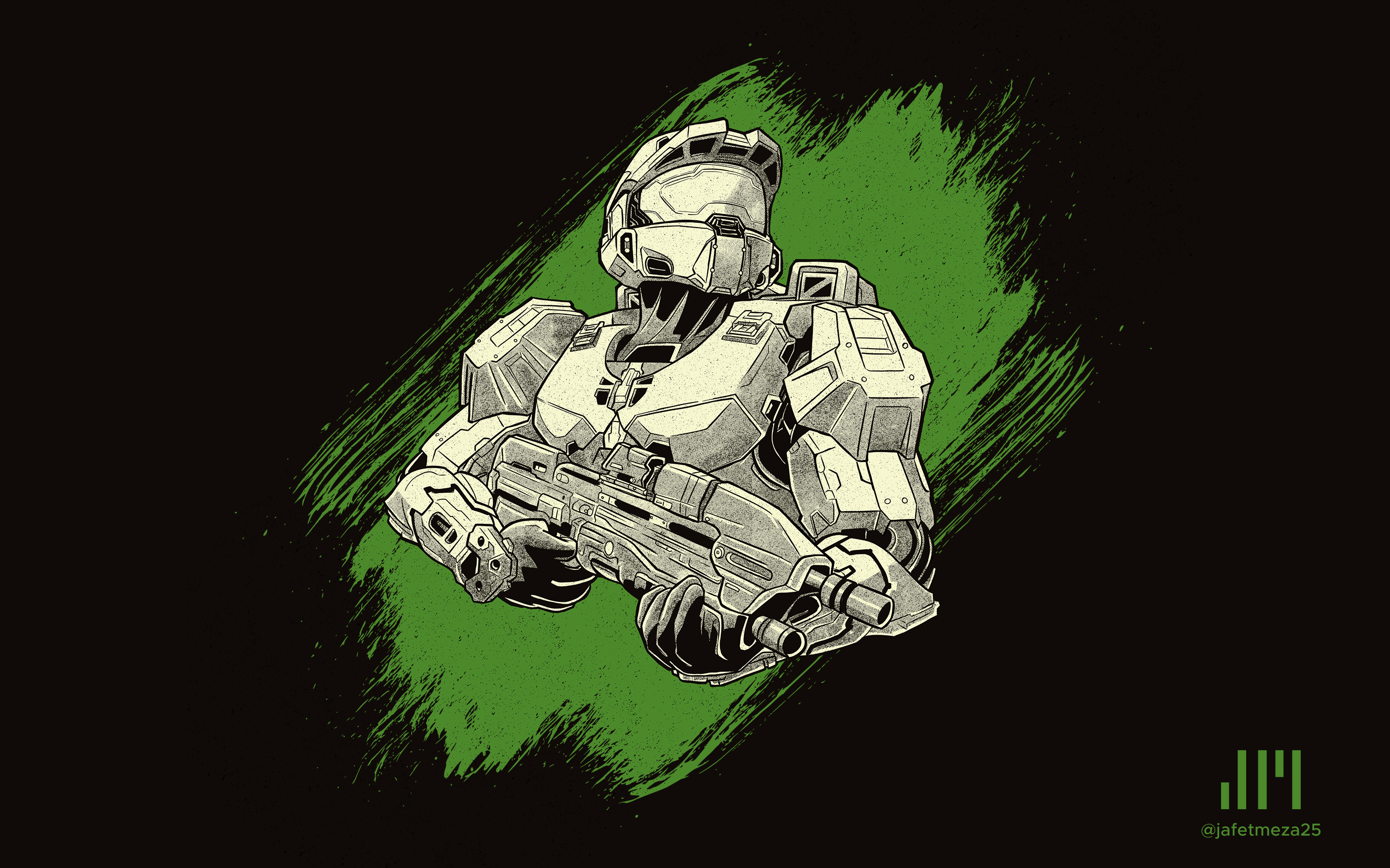 2880x1800 Did a new Master Chief Drawing so have a 4k Wallpaper. Classic chief pose for max nostalgia.: halo