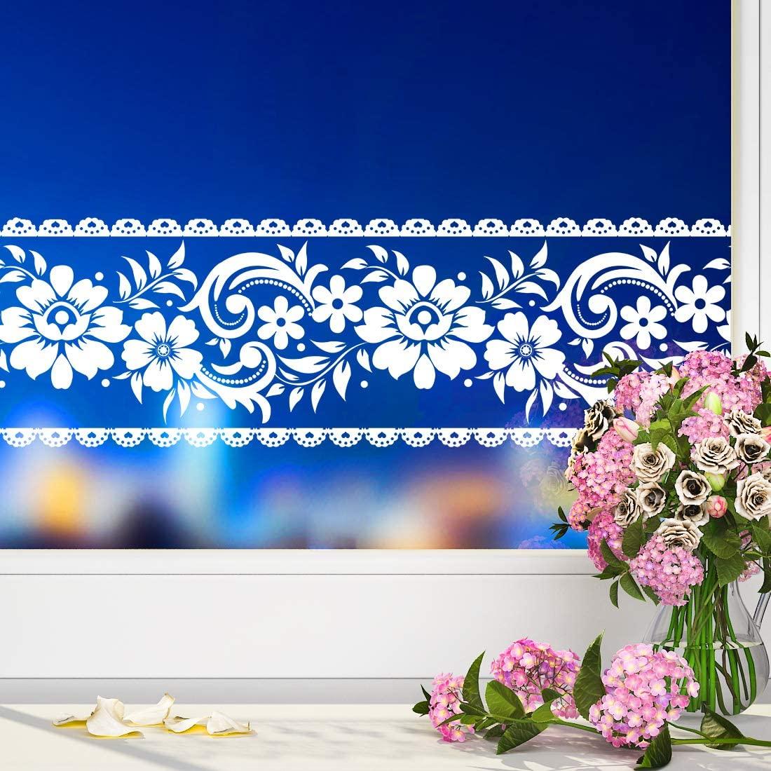 1100x1100 Yenhome 4 X 32.8' White Lace Transparent Floral Wallpaper Border Peel and Stick Wall Border for Bathroom Self Adhesive Wallpaper Decorative Removable Film Mirror Decor Border Decals Waterproof : Tools