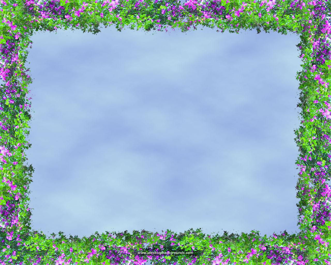 1280x1024 Floral Border Frame Wallpaper Background for Powerpoint Templates