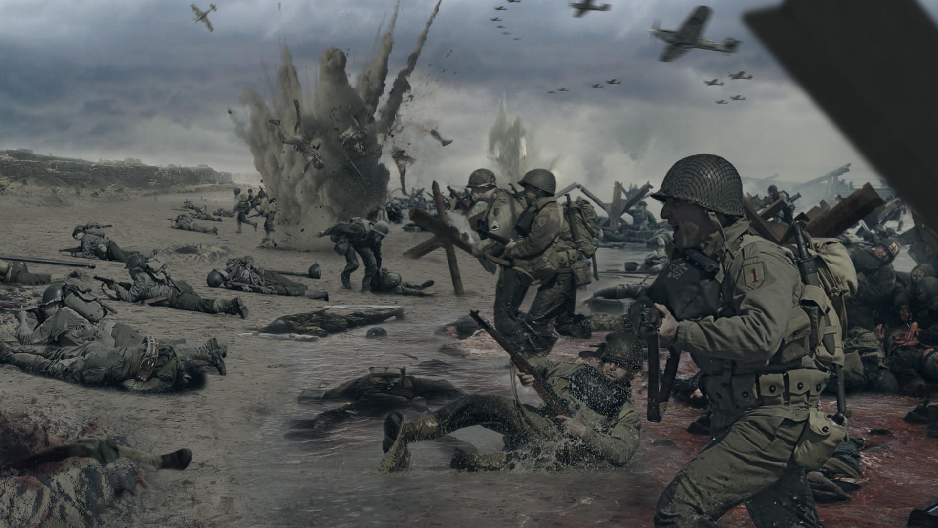 1920x1080 D Day Normandy Landings Omaha Beach WW2 (Matte Painting), Mikel Blazgad
