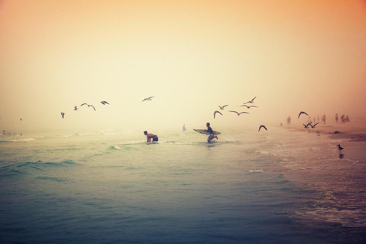 1200x800 Omaha Beach, Beach, Surfers HD Wallpaper / Desktop and Mobile Image & Photo