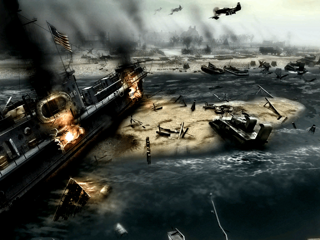 1024x768 Omaha Beach image of War Campaign for AS2 mod for Men of War: Assault Squad 2