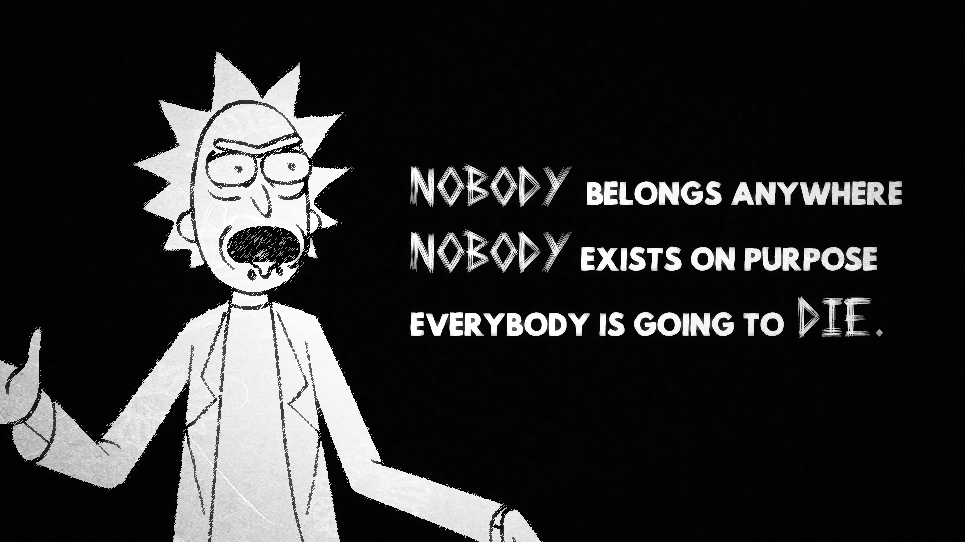 1920x1080 #quote, #Rick and Morty, #Rick Sanchez, #humor, #fan art, wallpaper. Mocah HD Wallpaper