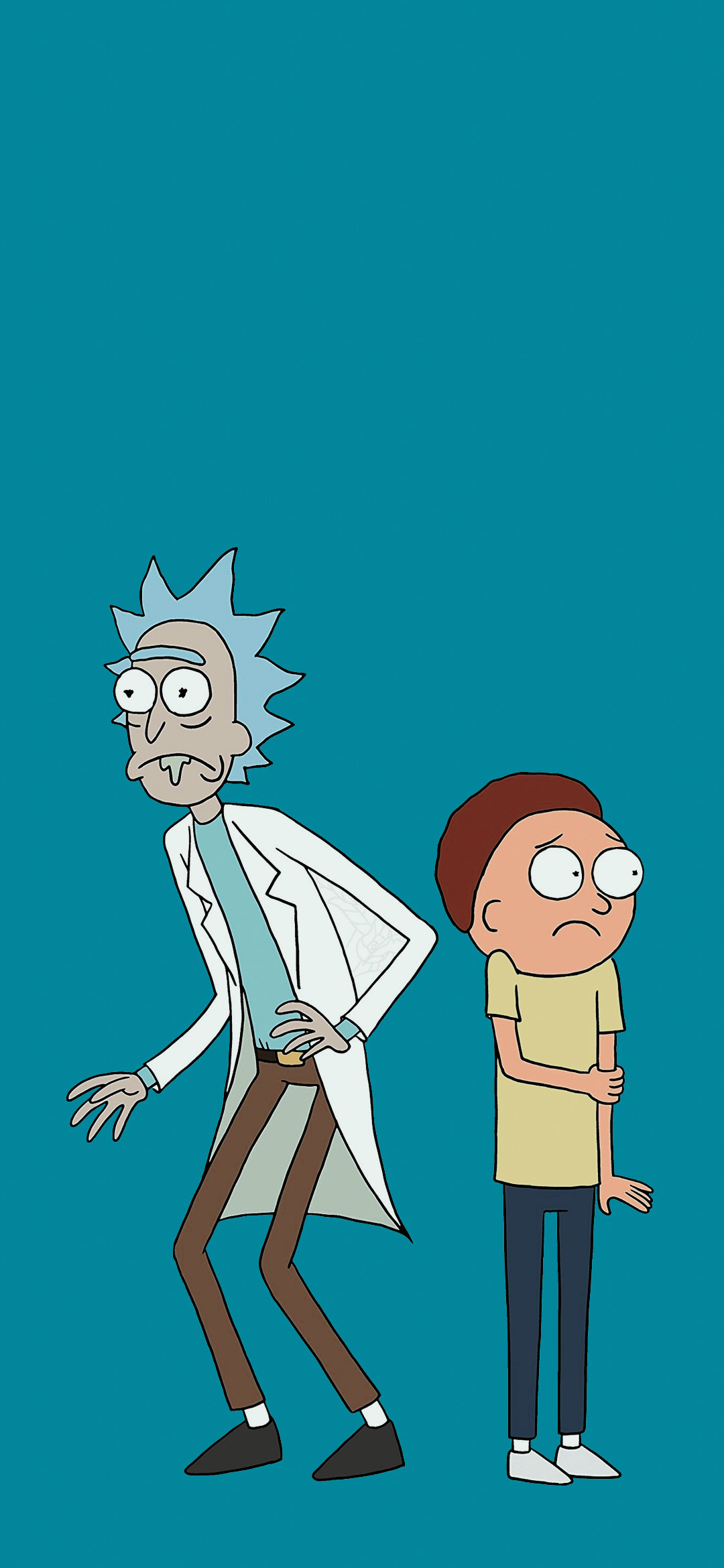 1080x2340 rick and morty wallpaper