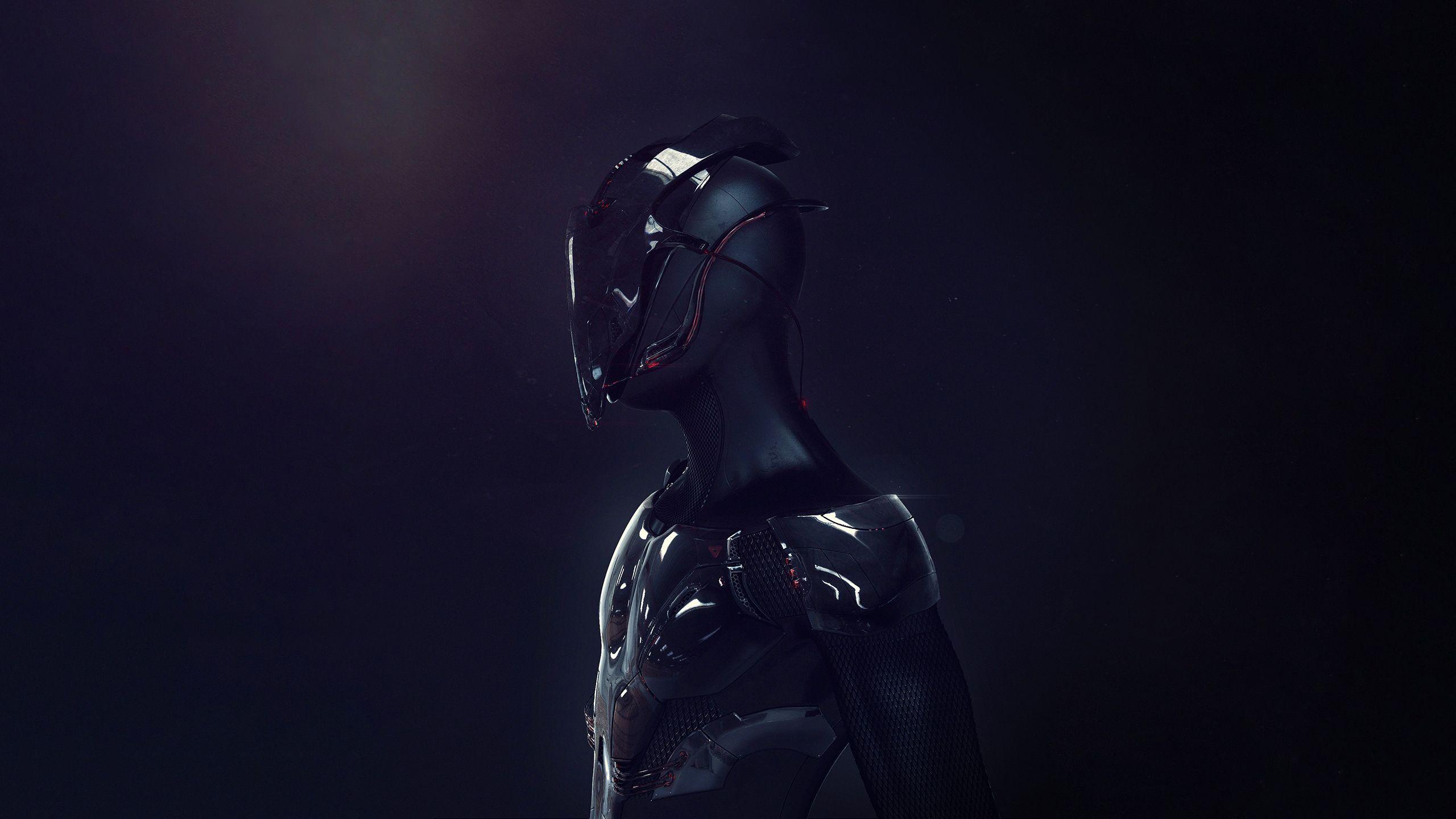 2560x1440 Futuristic Robot Soldier Armor, HD Artist, 4k Wallpaper, Image
