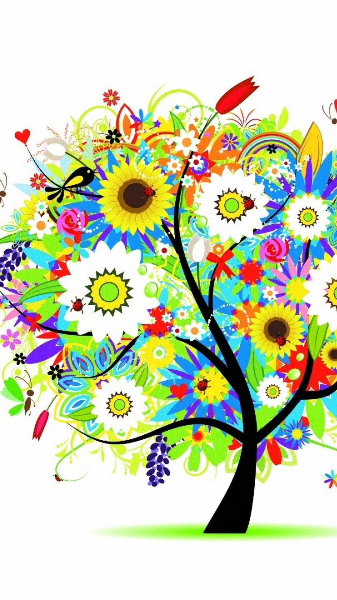 1080x1920 Colorful Flower Wallpaper background picture