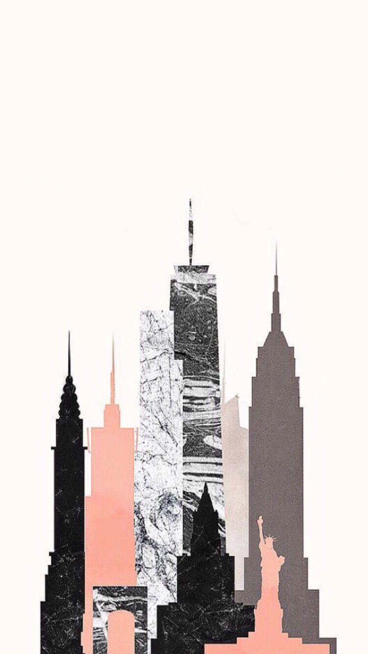 750x1334 Marble New York. Cartel de nueva york, Mapa nueva york, Arte de silueta