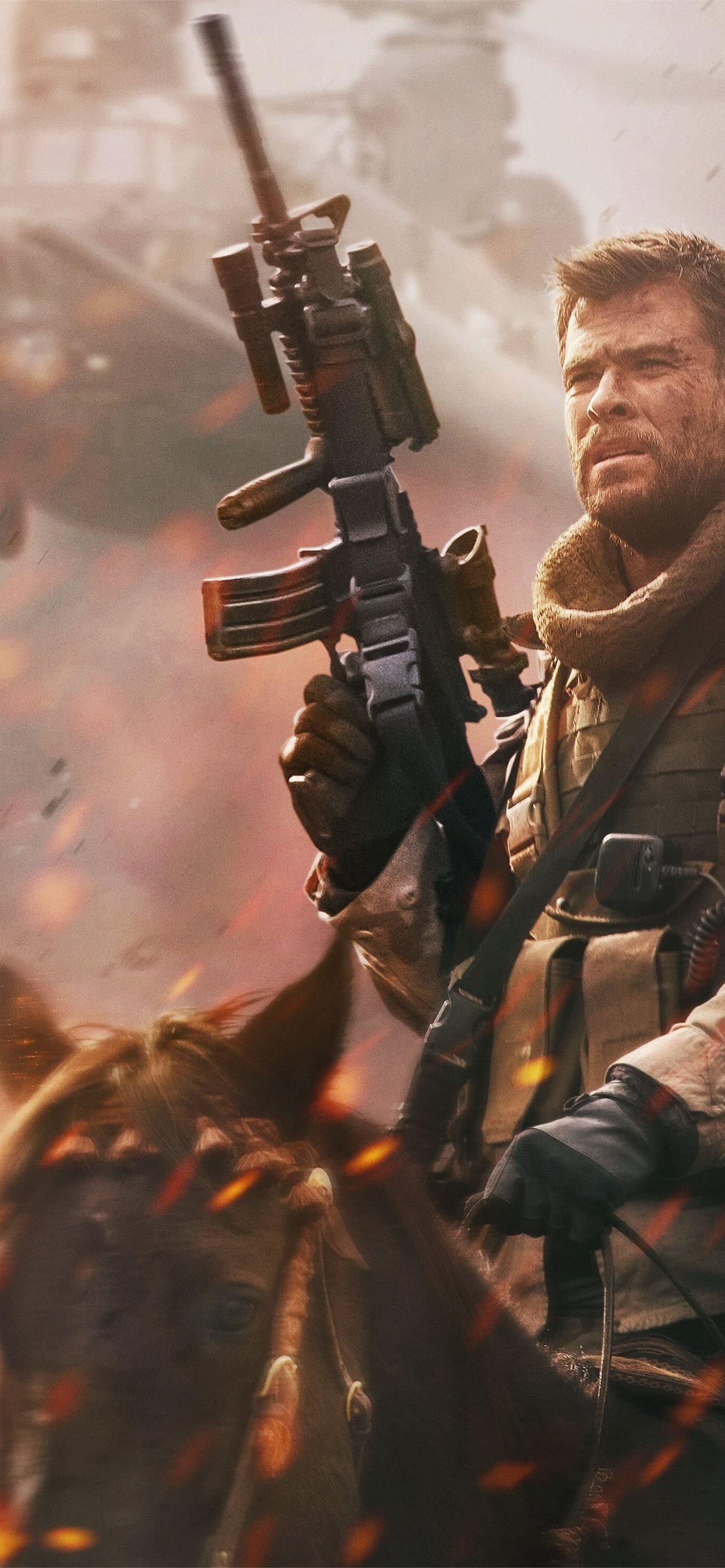 1284x2778 Chris Hemsworth In 12 Strong Samsung Galaxy Note 9. iPhone Wallpaper Free Download