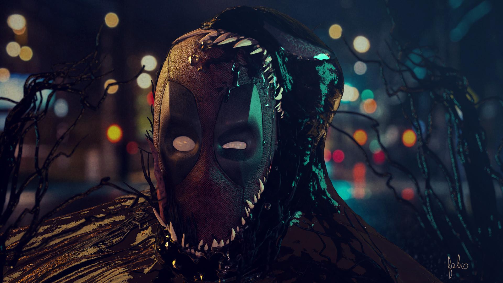 1920x1080 When Deadpool met Venom!, fabio roncal