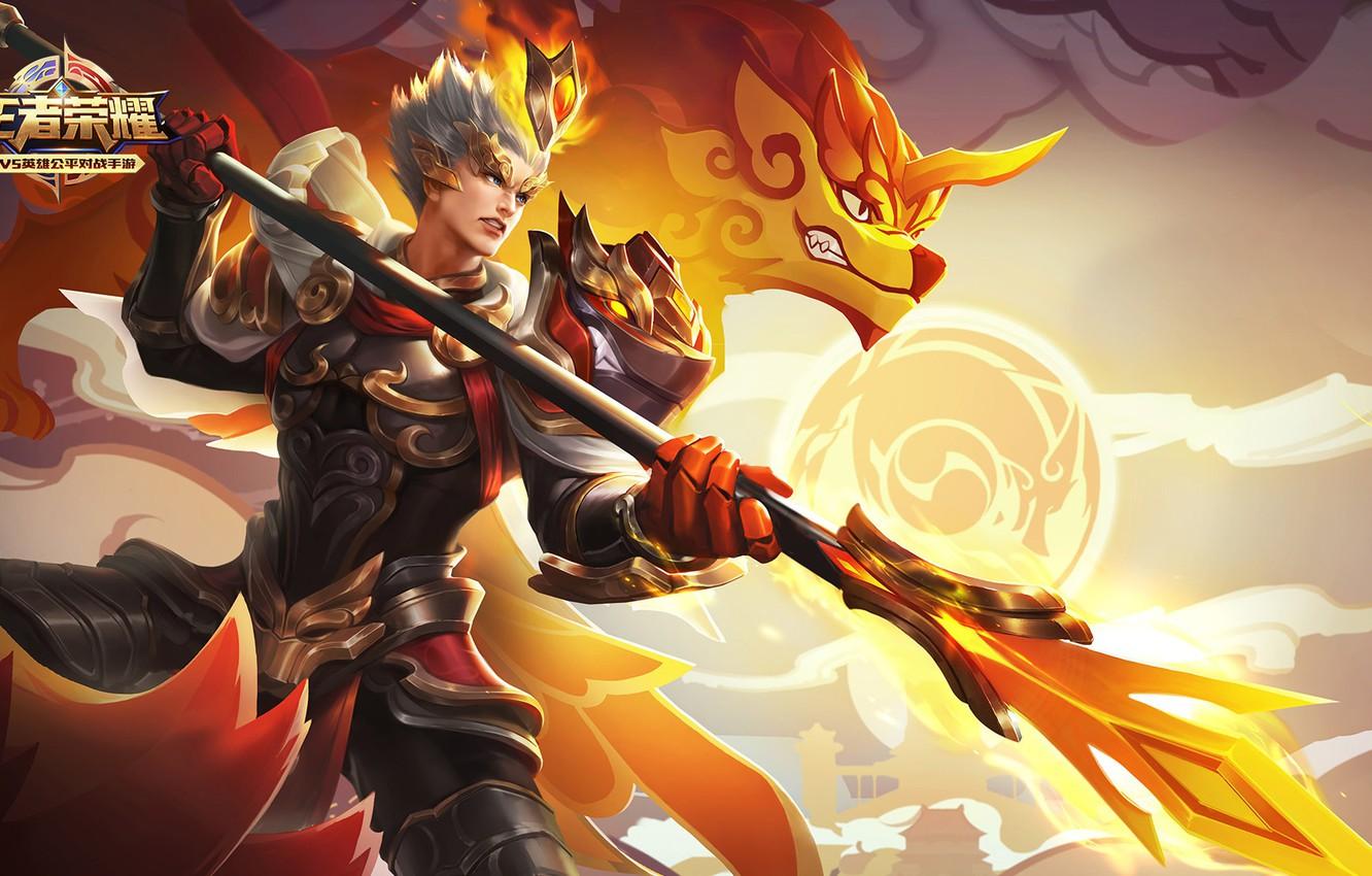 1332x850 Wallpaper the game, guy, spear, King of Glory image for desktop, section игры