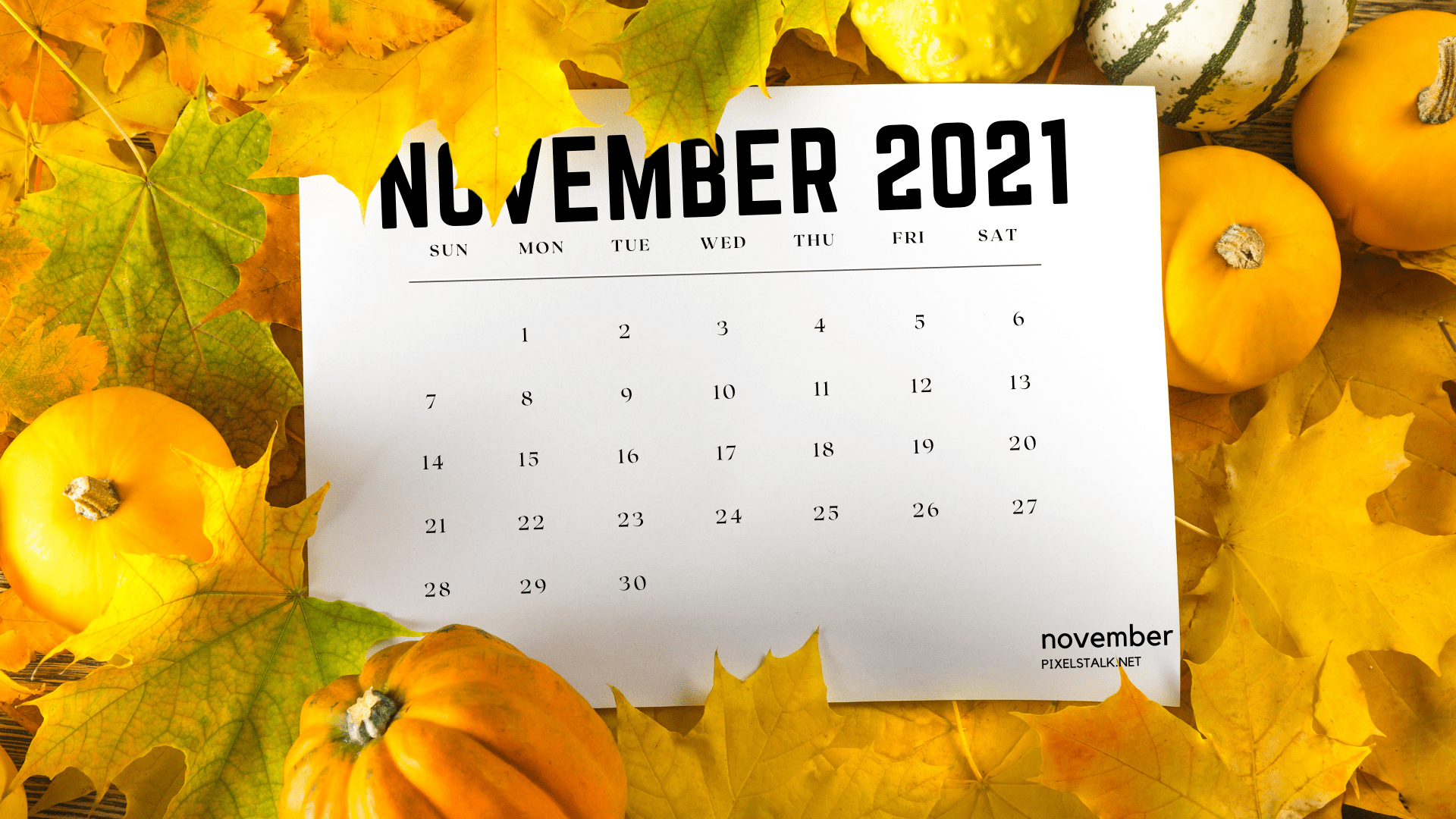 1920x1080 November 2021 Calendar Wallpaper
