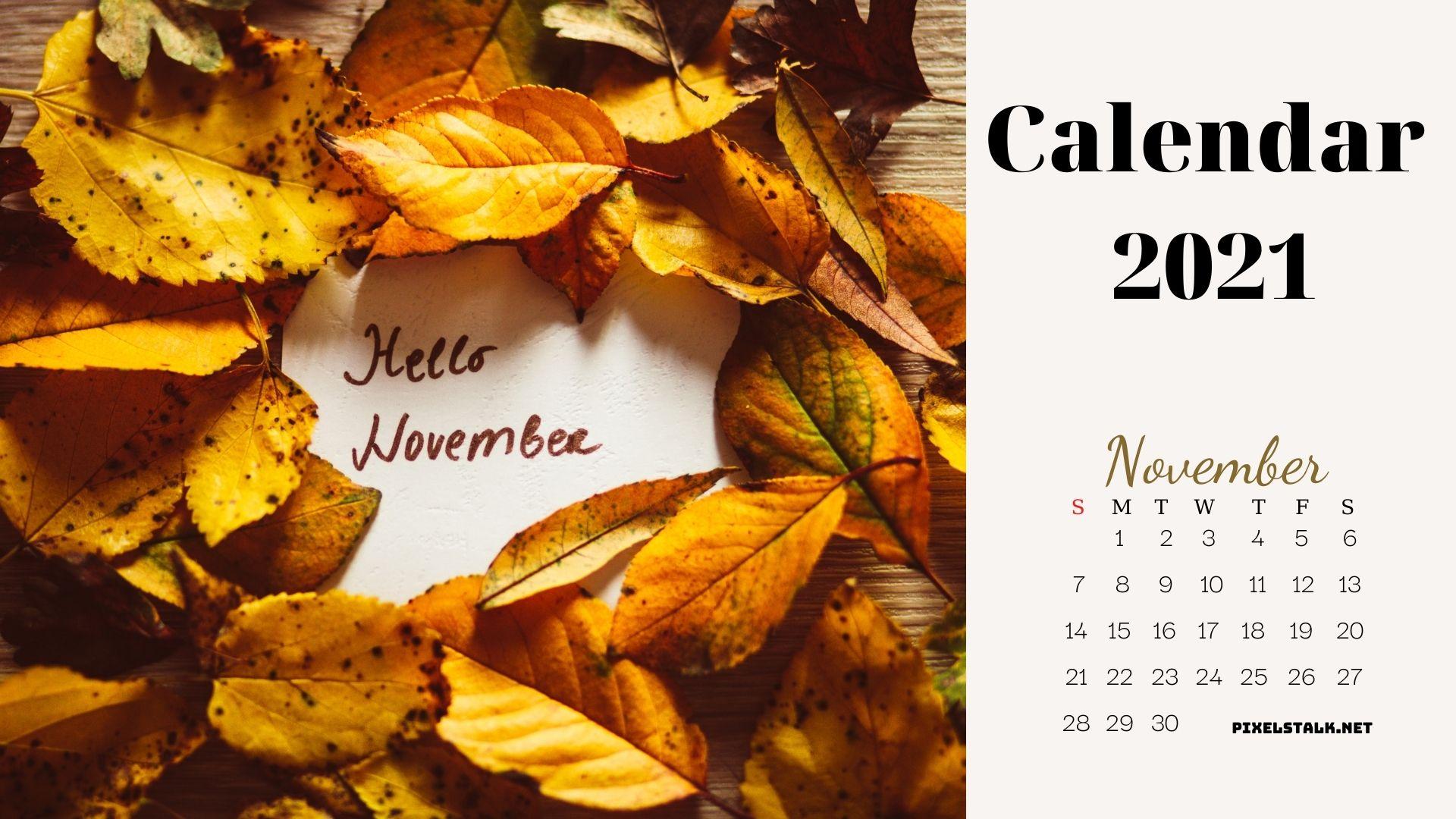 1920x1080 November 2021 Calendar Wallpaper