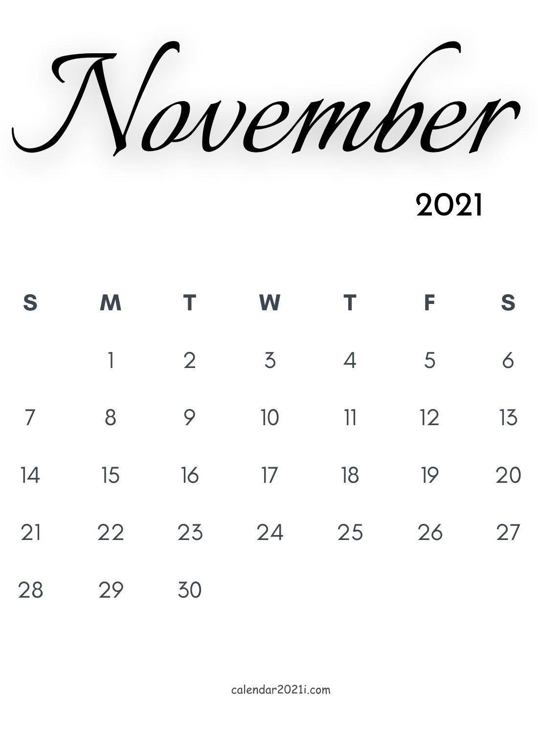 1100x1500 November 2021 Calendar Wallpaper