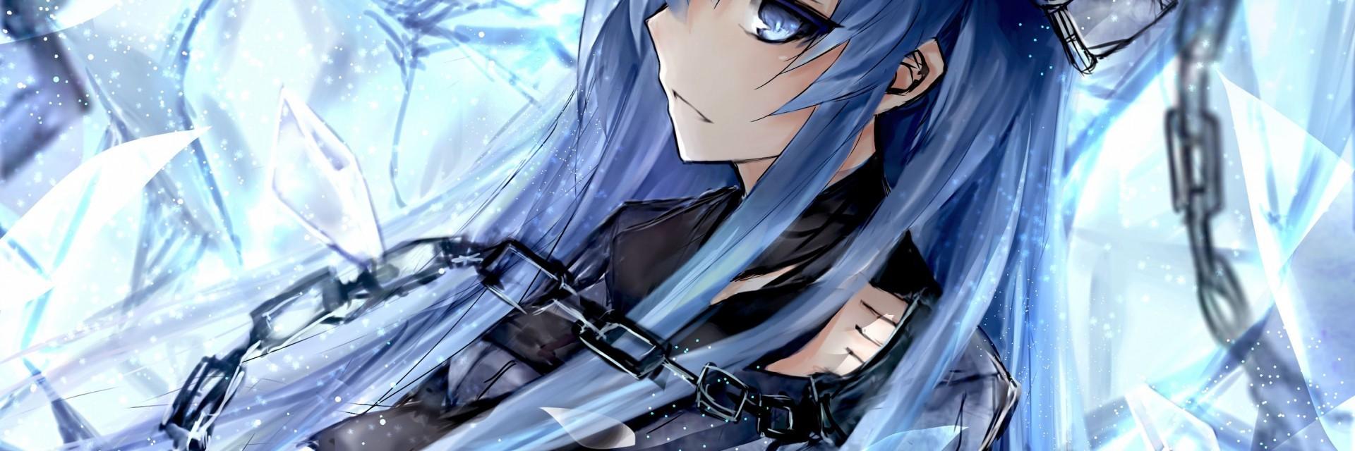 1920x640 Akame Ga Kill, Esdeath, Hat, Chains, Blue Hair, Profile Ga Kill Esdeath