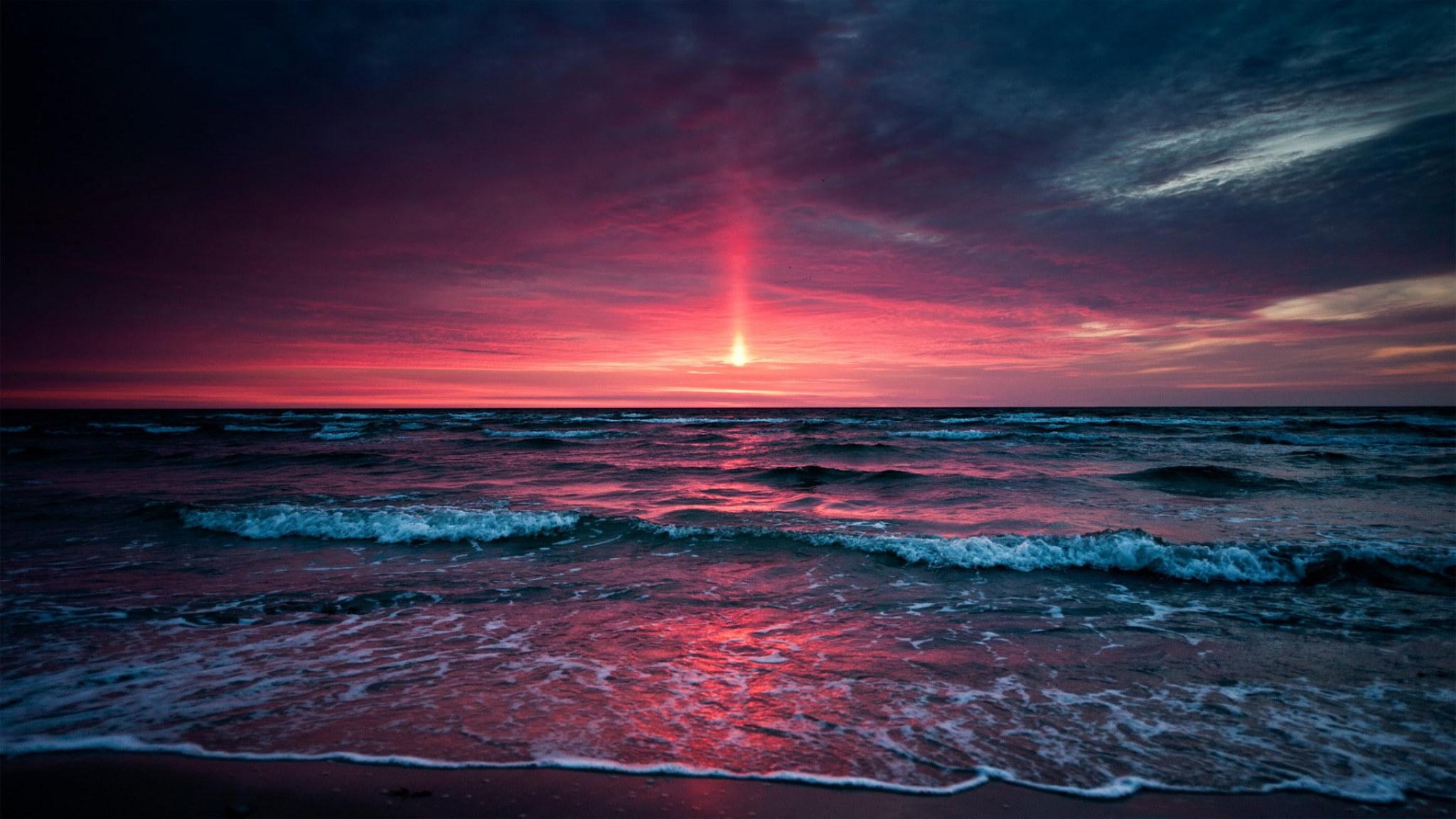 2048x1152 Nature, sky, sun, clouds, landscape, sunset, horizon, sunrise wallpaper • Wallpaper For You HD Wallpaper For Desktop & Mobile