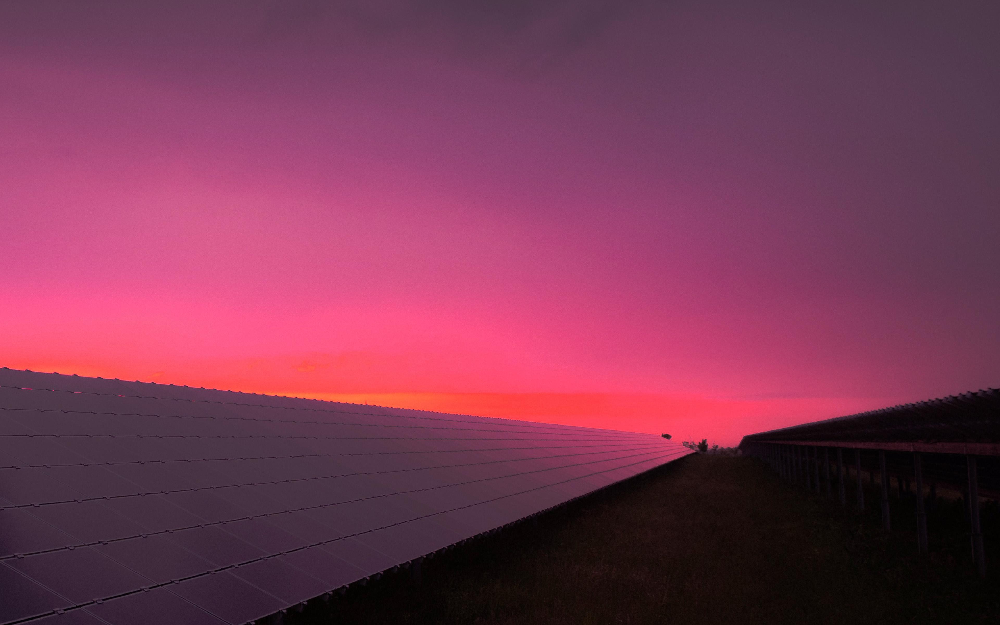 3840x2400 Sunset Sky Building City Red Pink Wallpaper