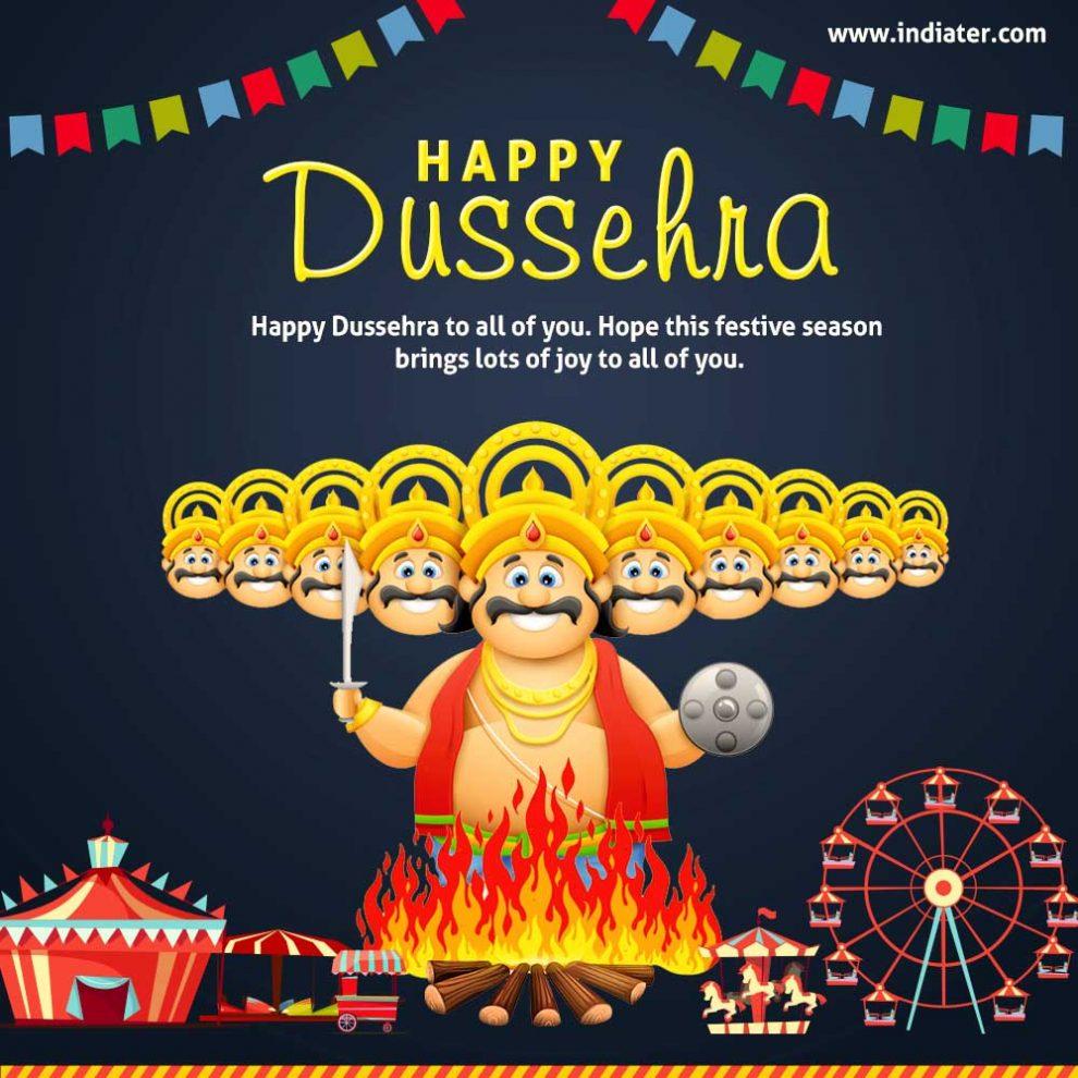 990x990 Happy Dussehra Wishes Vector Image With Quotes Free Dussehra Image Gif
