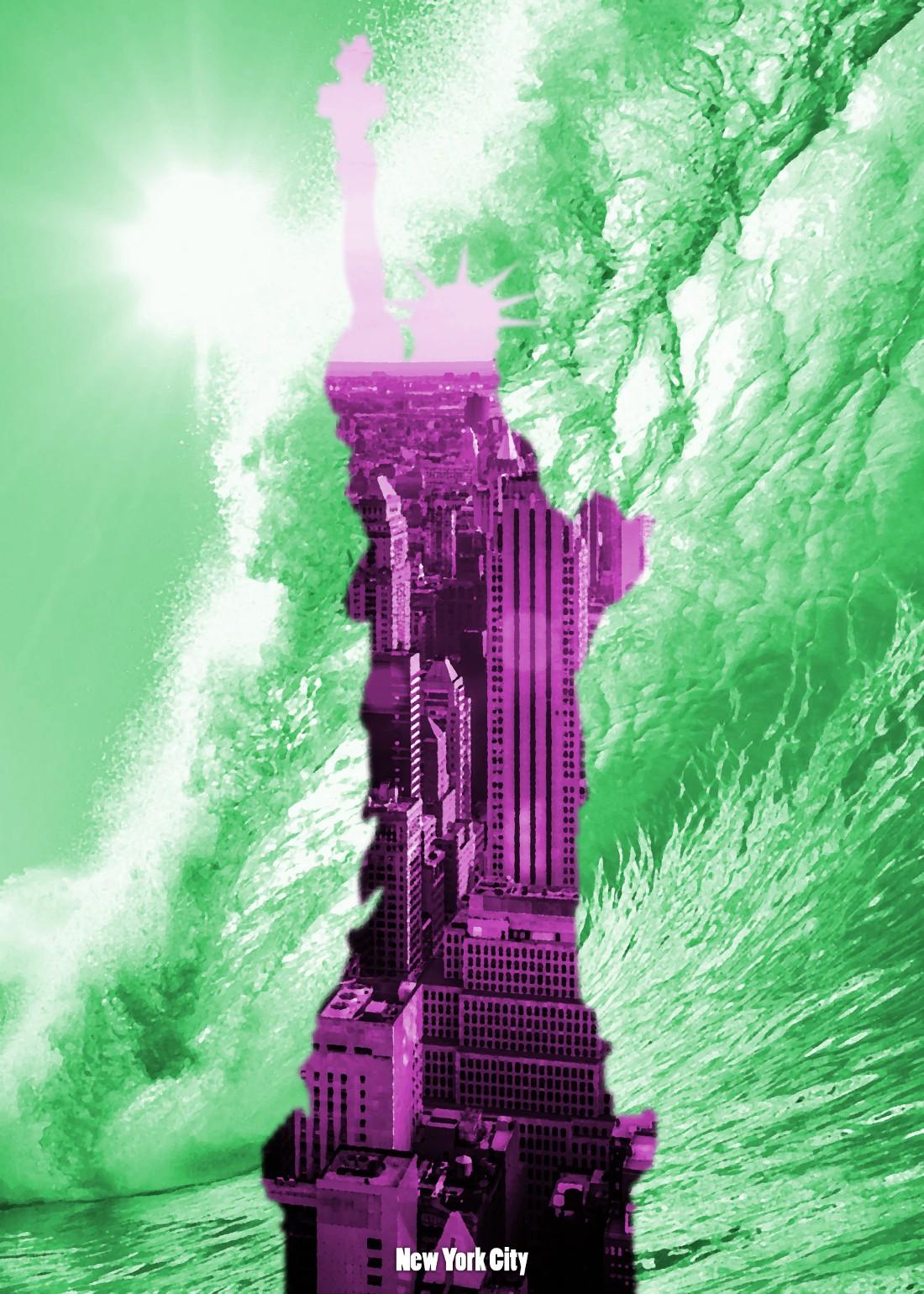 1100x1540 illustration, city, water, skyscraper, New York City, statue, Statue of Liberty, landmark, screenshot, computer wallpaper, water feature. Mocah HD Wallpaper