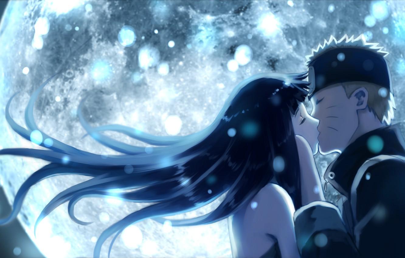 1332x850 Wallpaper moon, naruto, art, kiss, Naruto Uzumaki, Hinata Hyuga, Naruto The Movie the Last image for desktop, section прочее