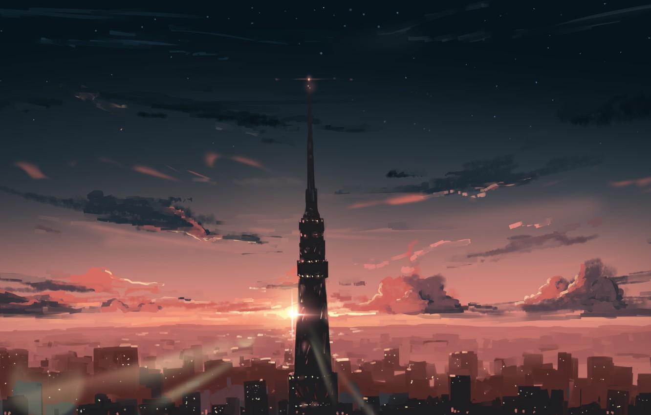 1332x850 Wallpaper sunset, Japan, Tokyo image for desktop, section арт