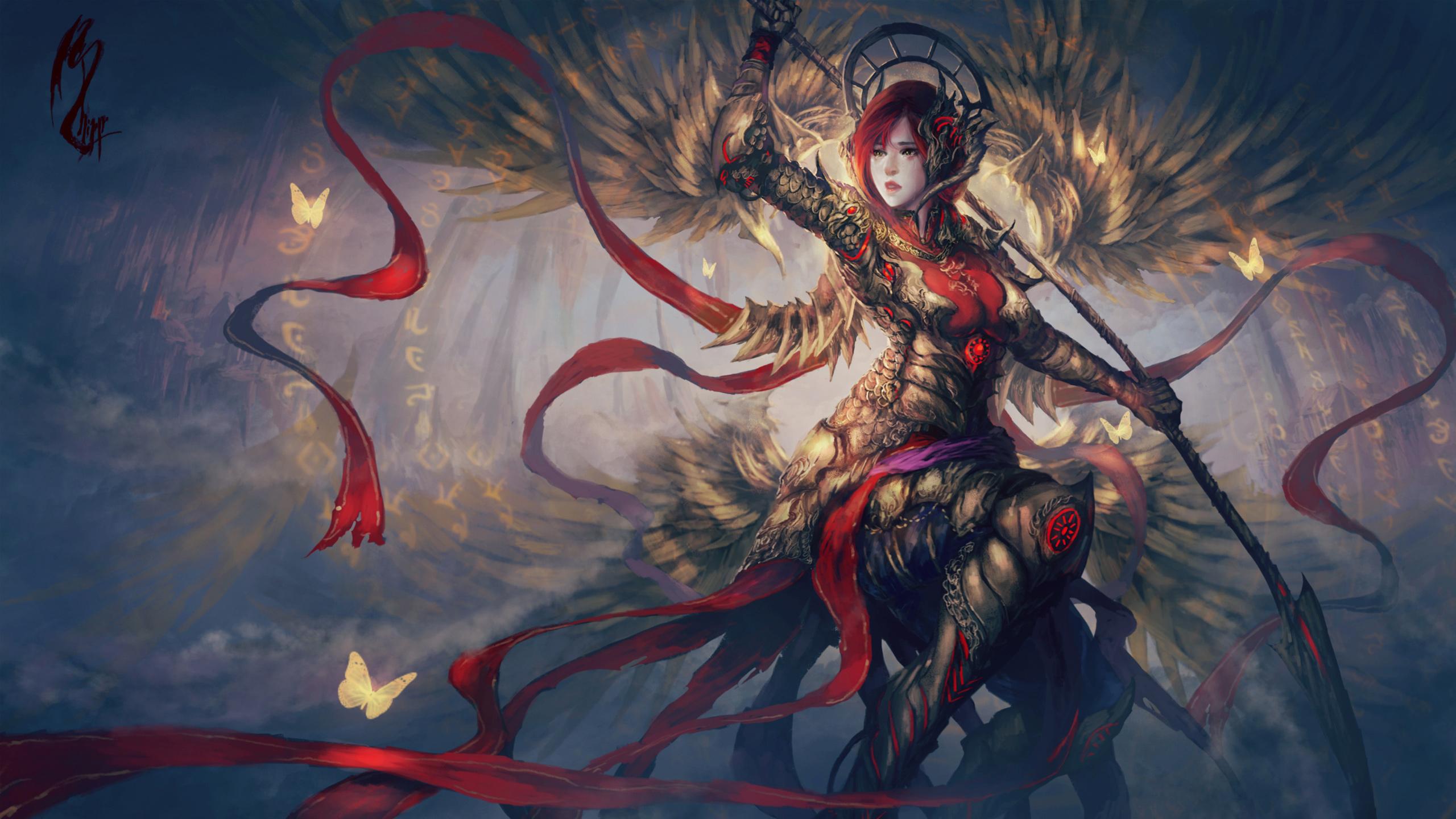 2560x1440 Wallpaper 4k Fantasy Warrior Artwork Wallpaper