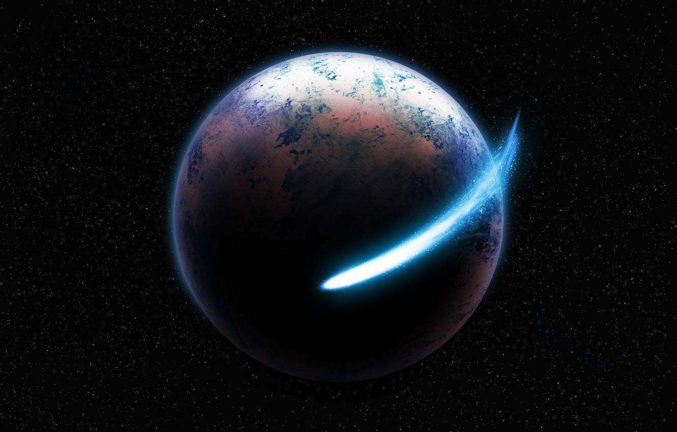 1332x850 Wallpaper the sky, space, earth, planet, planet, stars, comet image for desktop, section космос