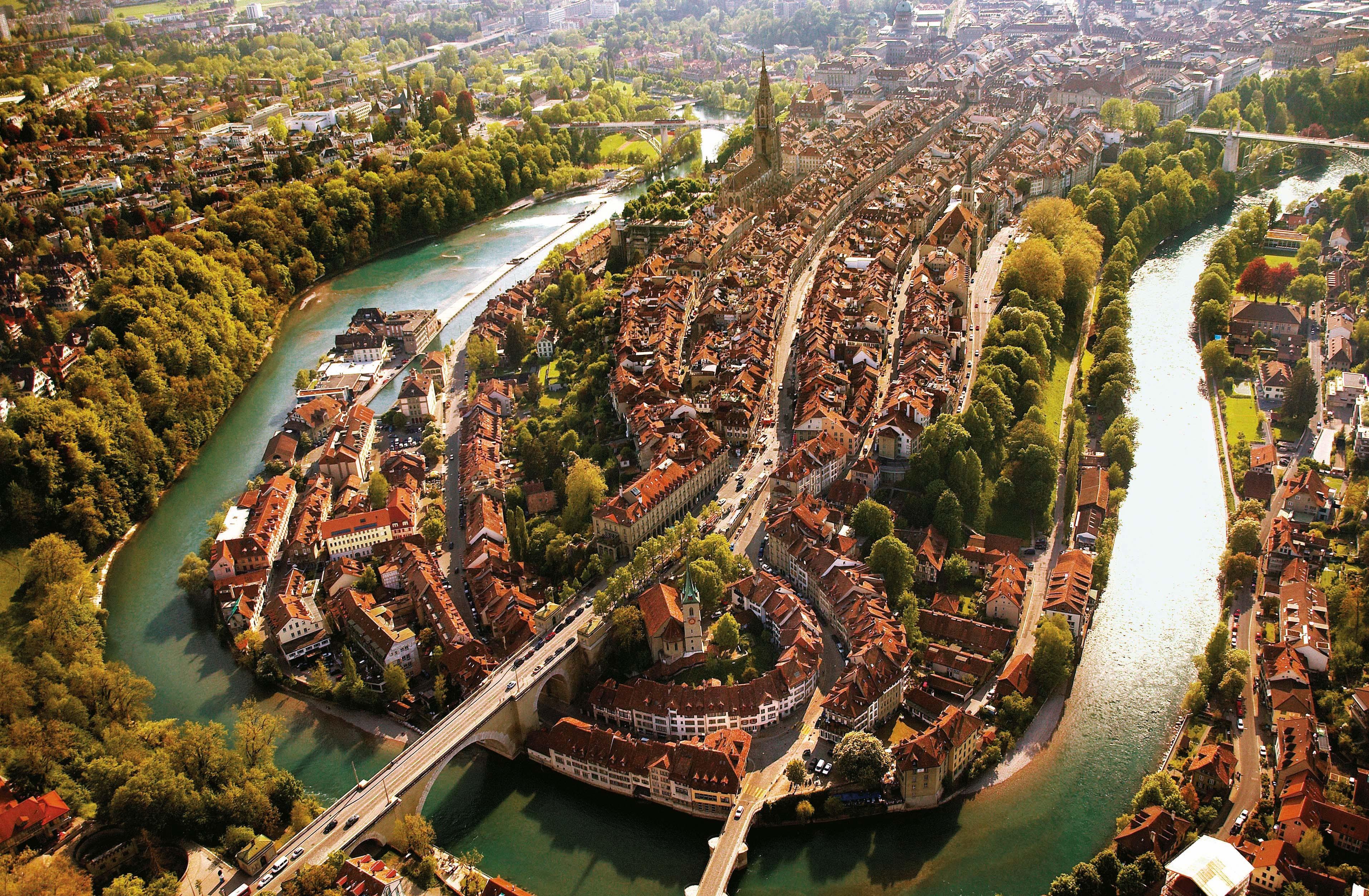 3827x2505 #river, #bridge, #city, #Aar River, #Bern, #Switzerland, wallpaper. Mocah HD Wallpaper