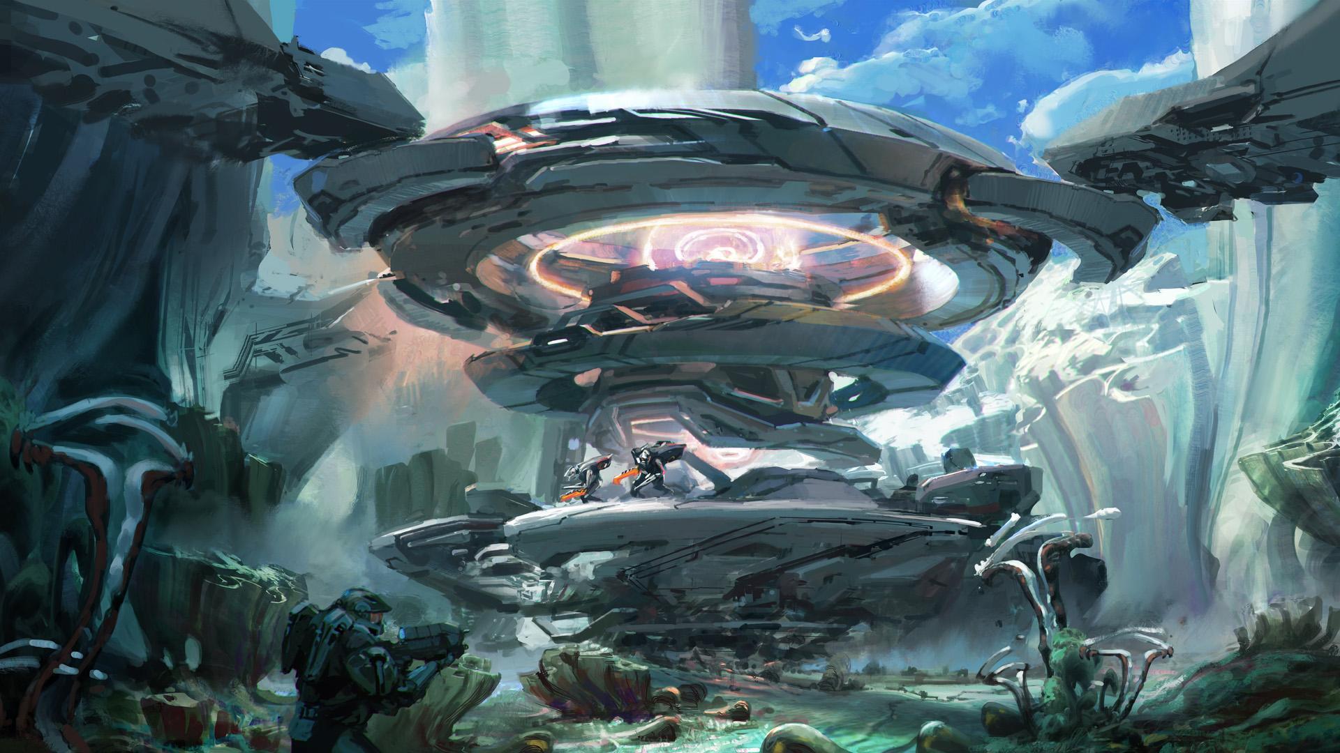 1920x1080 1920x1080 fantasy art futuristic science fiction artwork video games halo 5 guardians concept art wallpaper JPG 257 kB