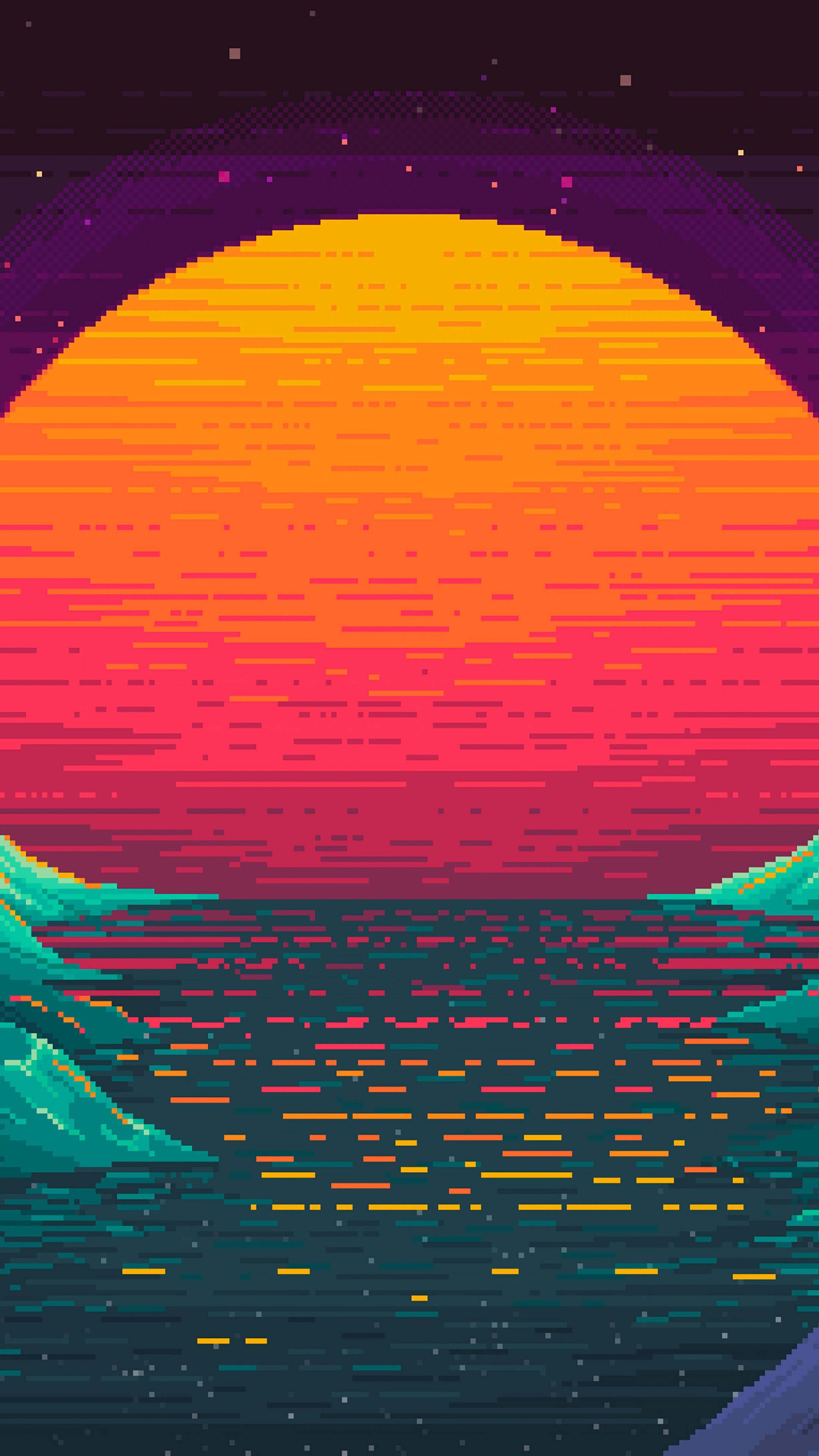 Sunset Background Pixel Art