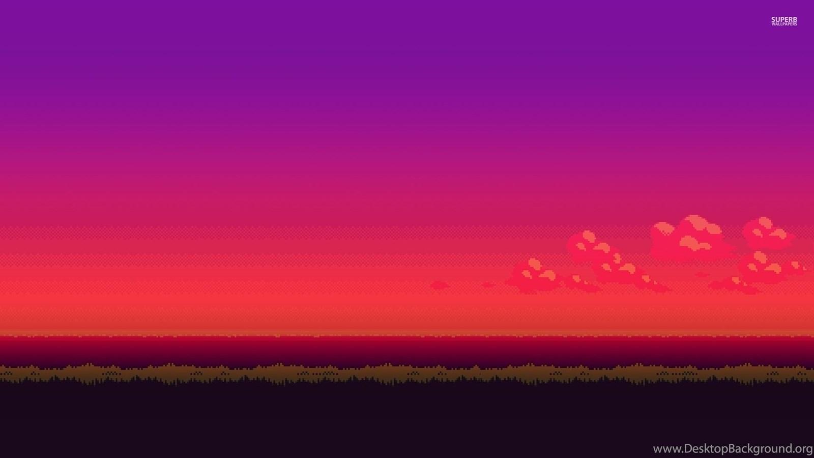 1600x900 bit Purple Sunset Wallpaper Digital Art Wallpaper Desktop Background