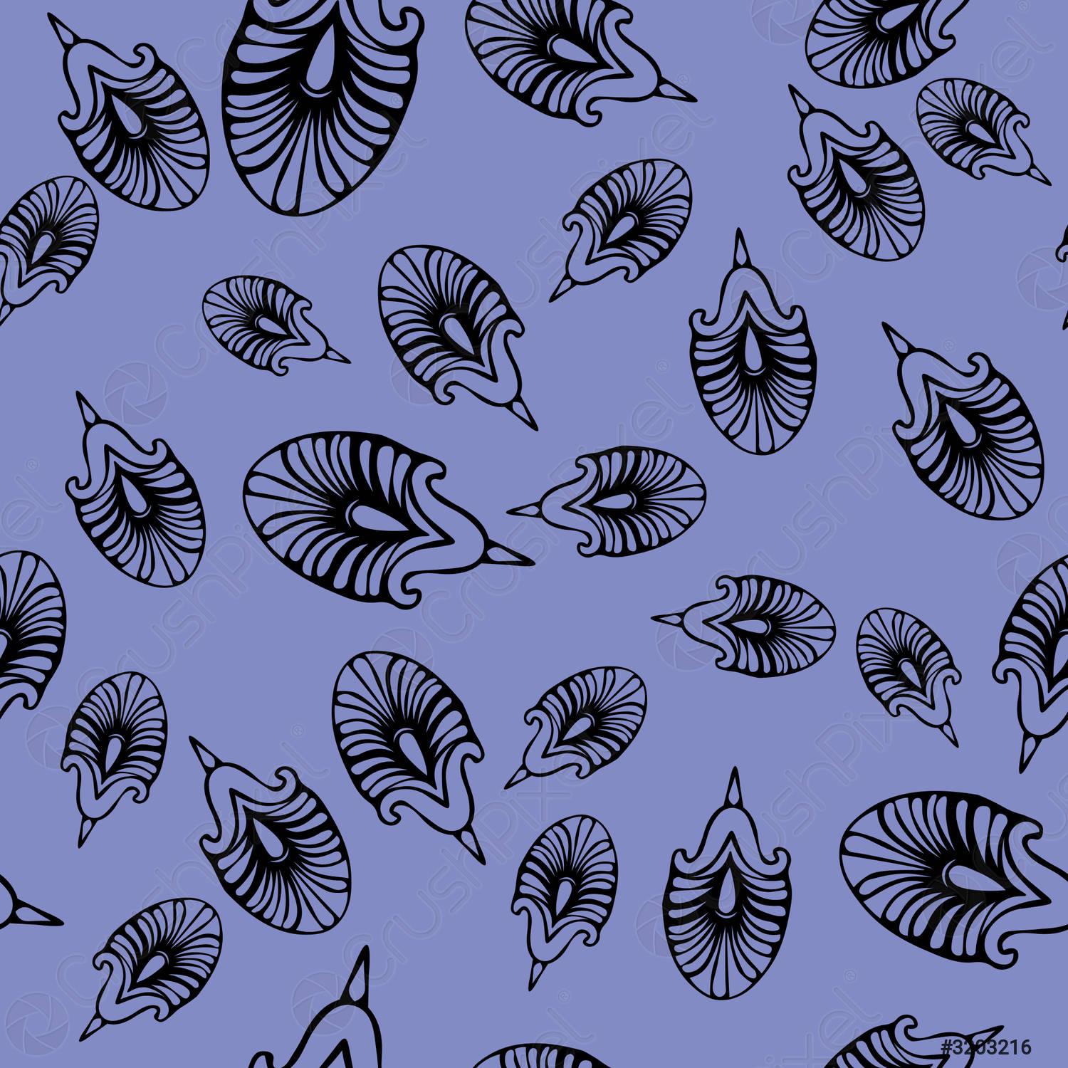 1500x1500 Seamless pattern with lily flower symbols Abstract flowers For fabric