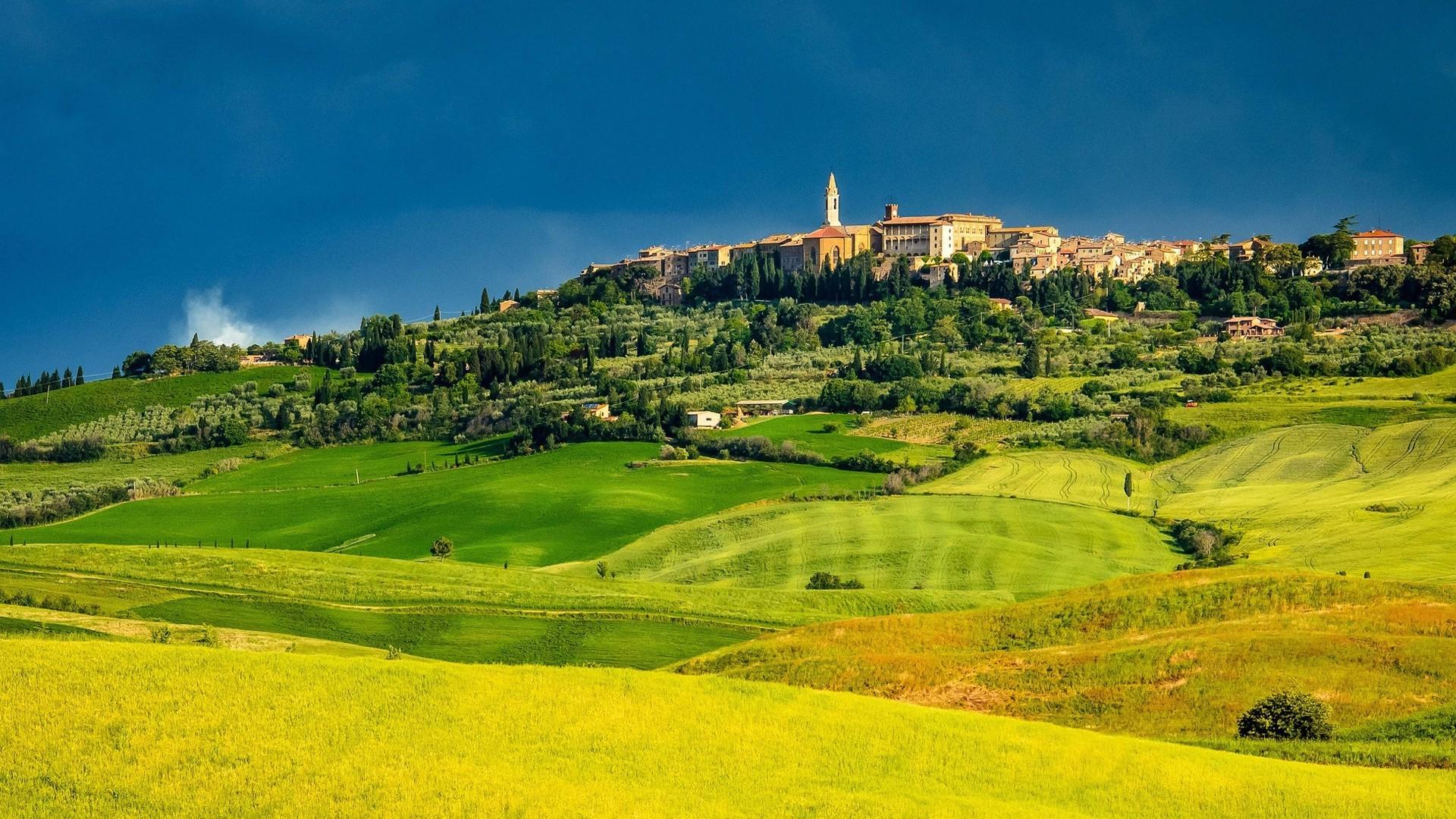 1920x1080 Pienza, Tuscany, Italy wallpaper (phone background)