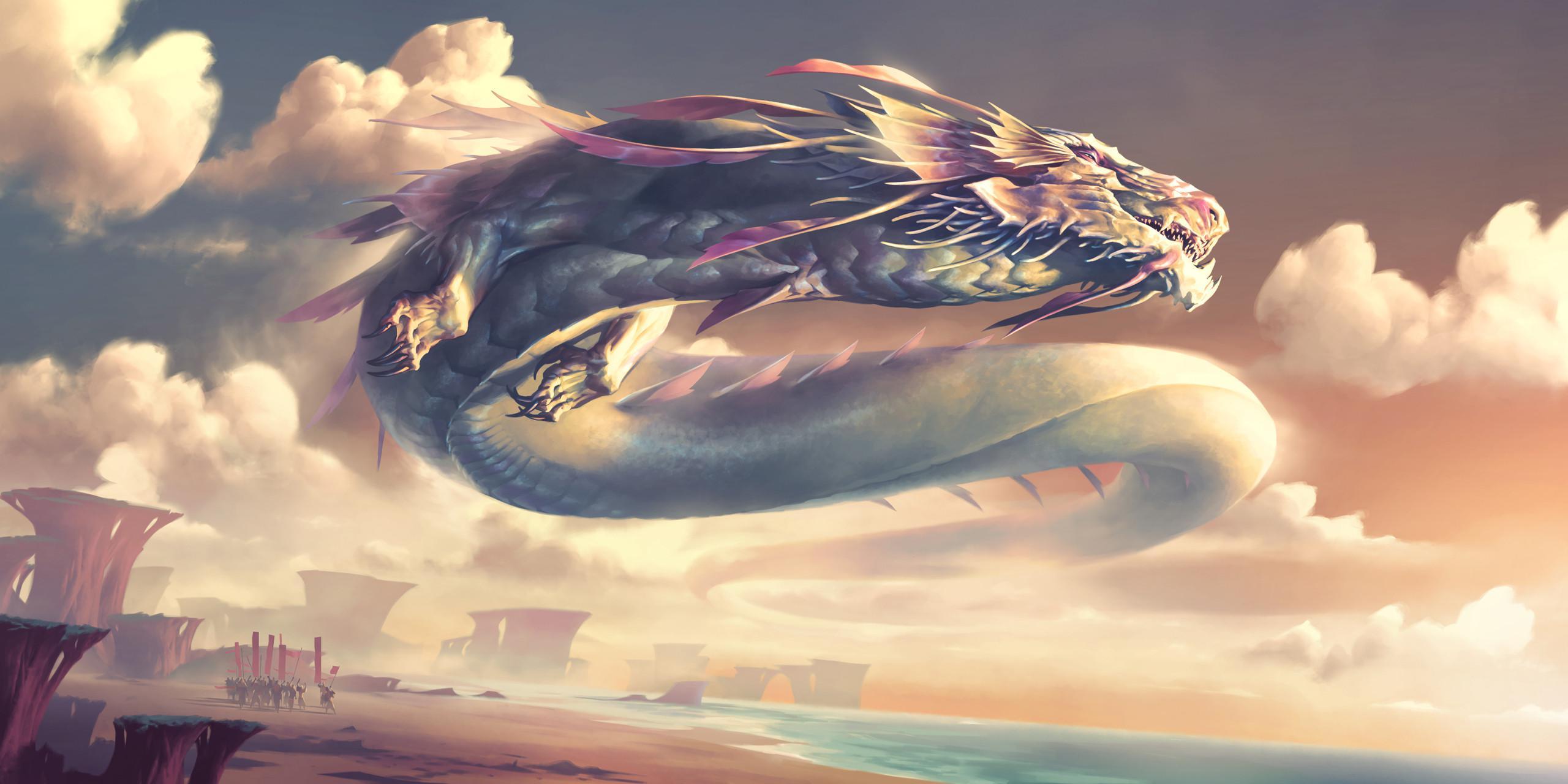 2560x1280 Empyrean Dragon Wallpaper For Tech