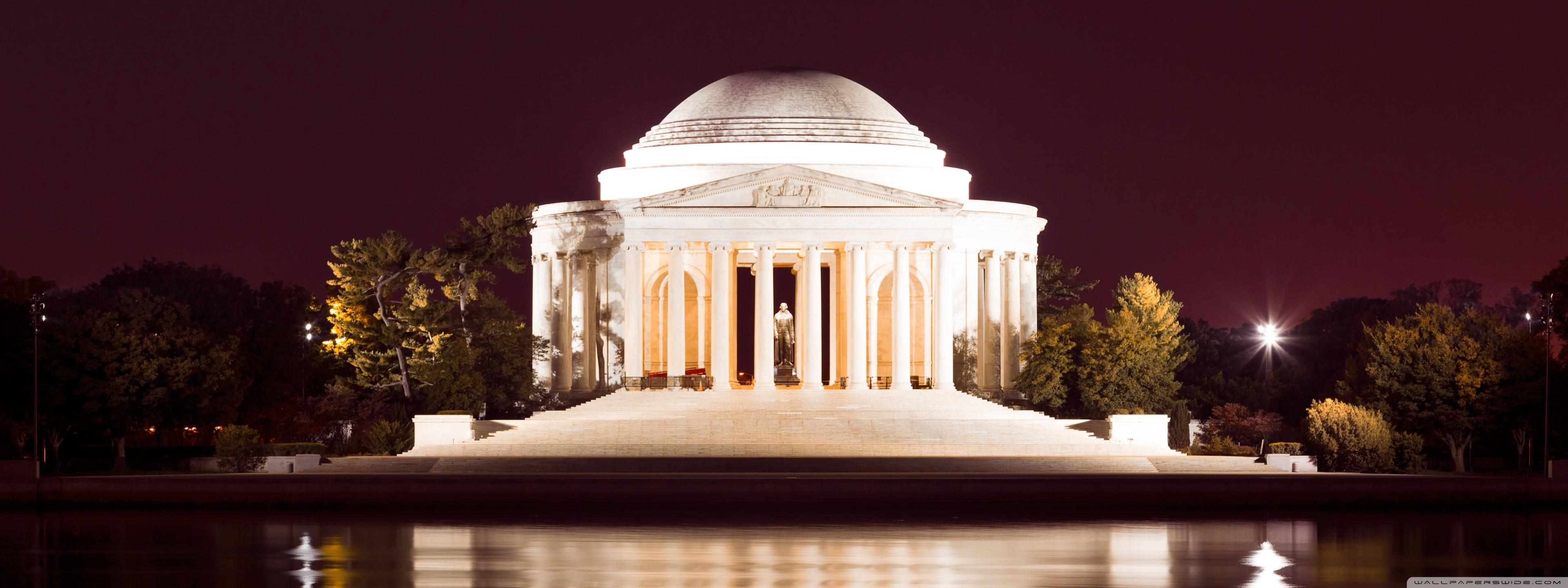 3840x1440 Thomas Jefferson Memorial at Night Ultra HD Desktop Background Wallpaper for 4K UHD TV : Widescreen & UltraWide Desktop & Laptop : Multi Display, Dual Monitor : Tablet