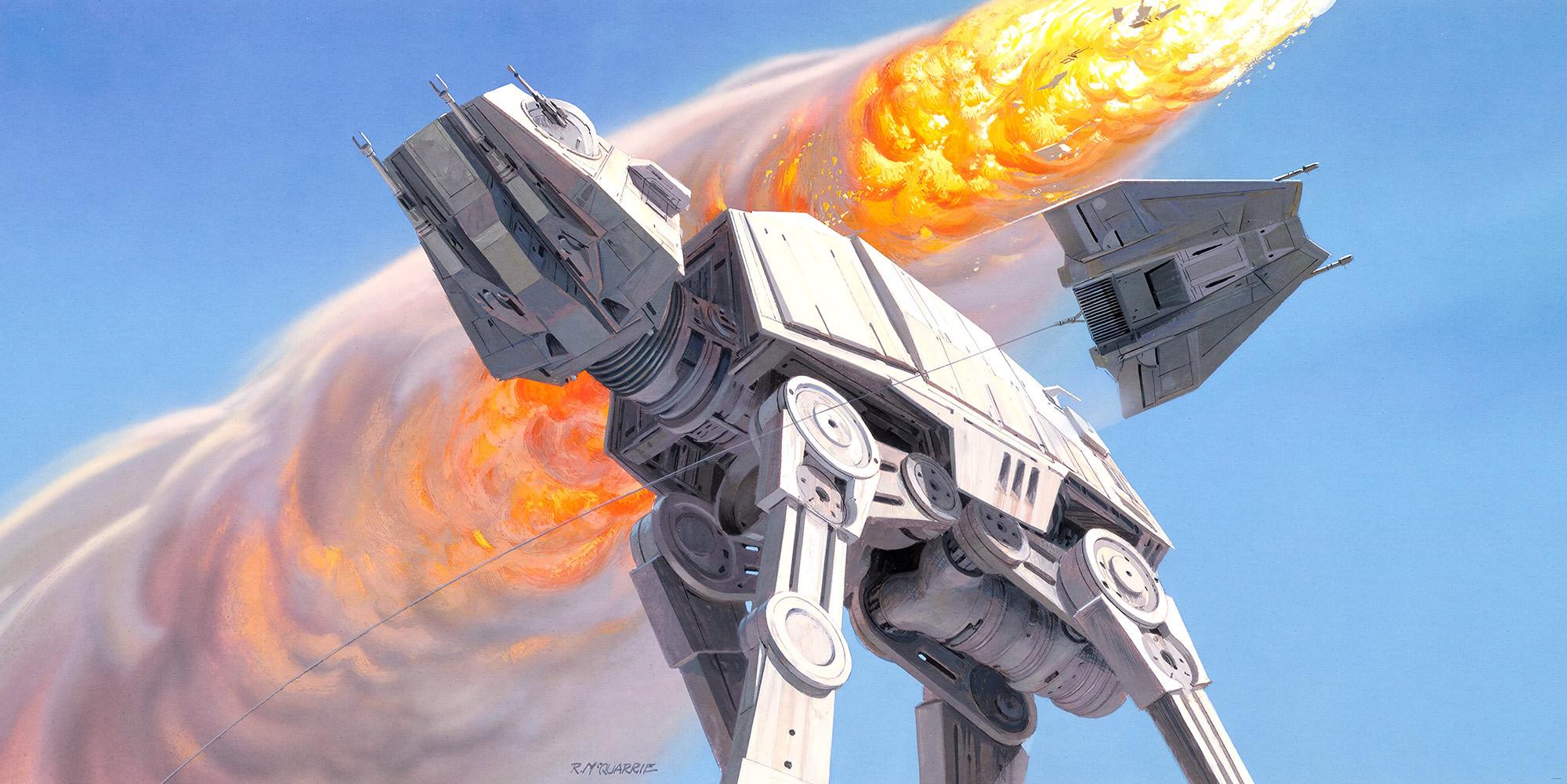 2000x1001 Non Woven Photomural Star Wars Classic RMQ Hoth Battle AT AT (DX10 053) From Disney