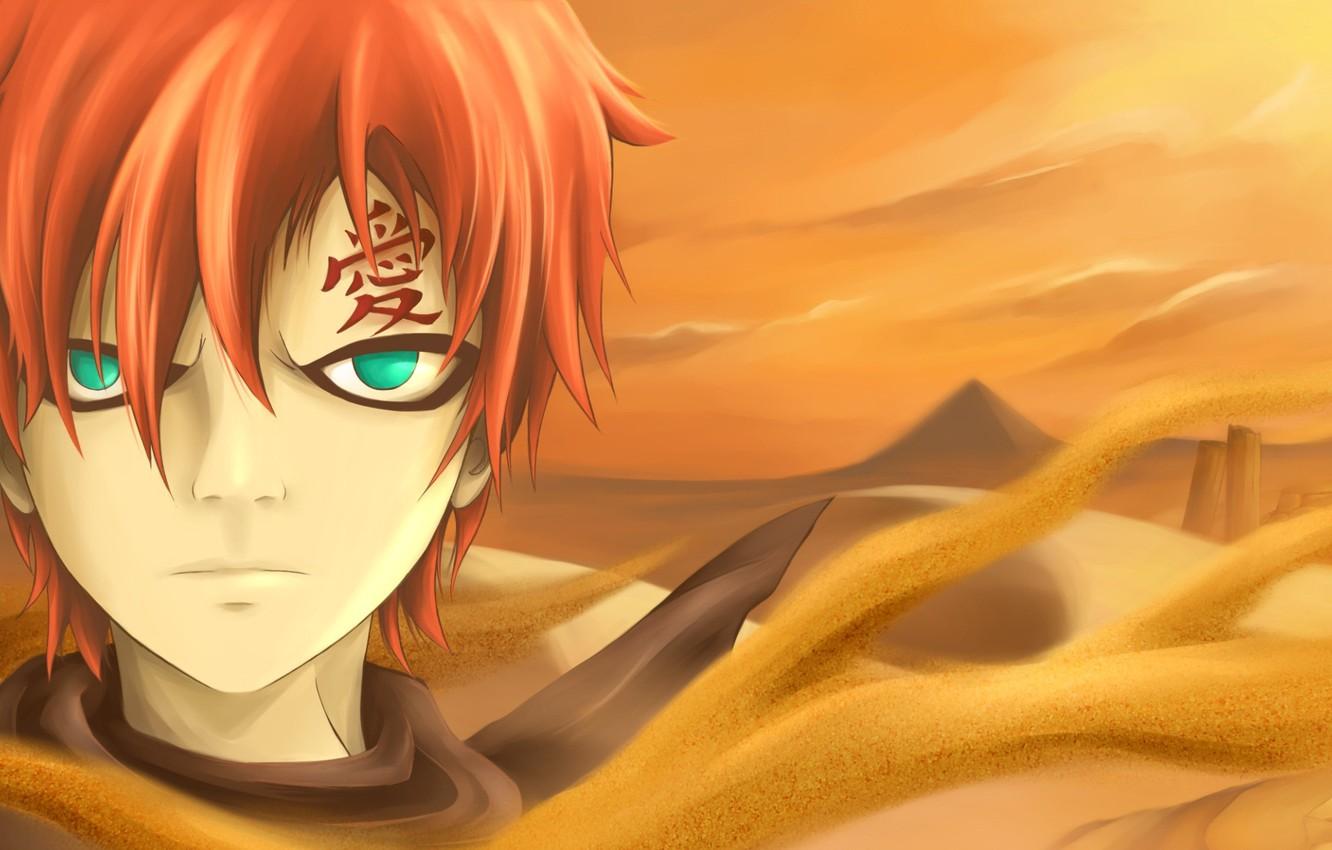 1332x850 Wallpaper sand, desert, anime, art, naruto, Gaara image for desktop, section прочее